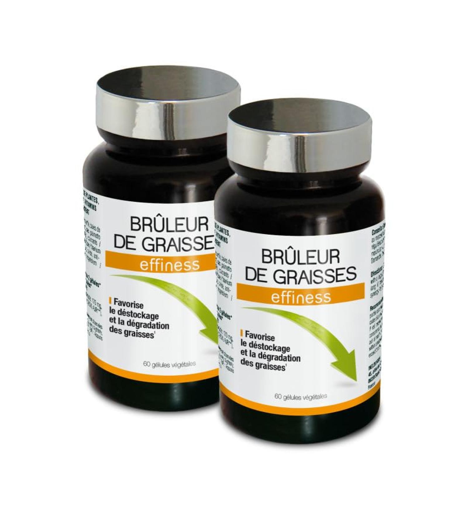 NUTRIEXPERT Effiness Fat Burner - Destocks and Degrades Fat - Slimming Aid and Weight Loss - Reinforced Formula - Guarana Mate Green Tea Chrome Choline - Pack of 2 Products - Buy Online on GoSupps.com