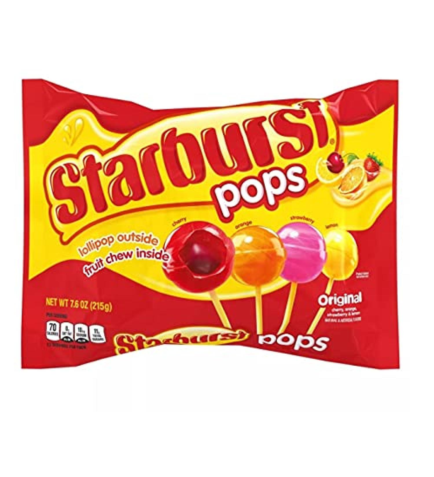 Starburst Lollipops 215g Bag - Original Flavor Fruit Chew Suckers Pops Halloween Party Trick or Treat Candy - Buy Online on GoSupps.com