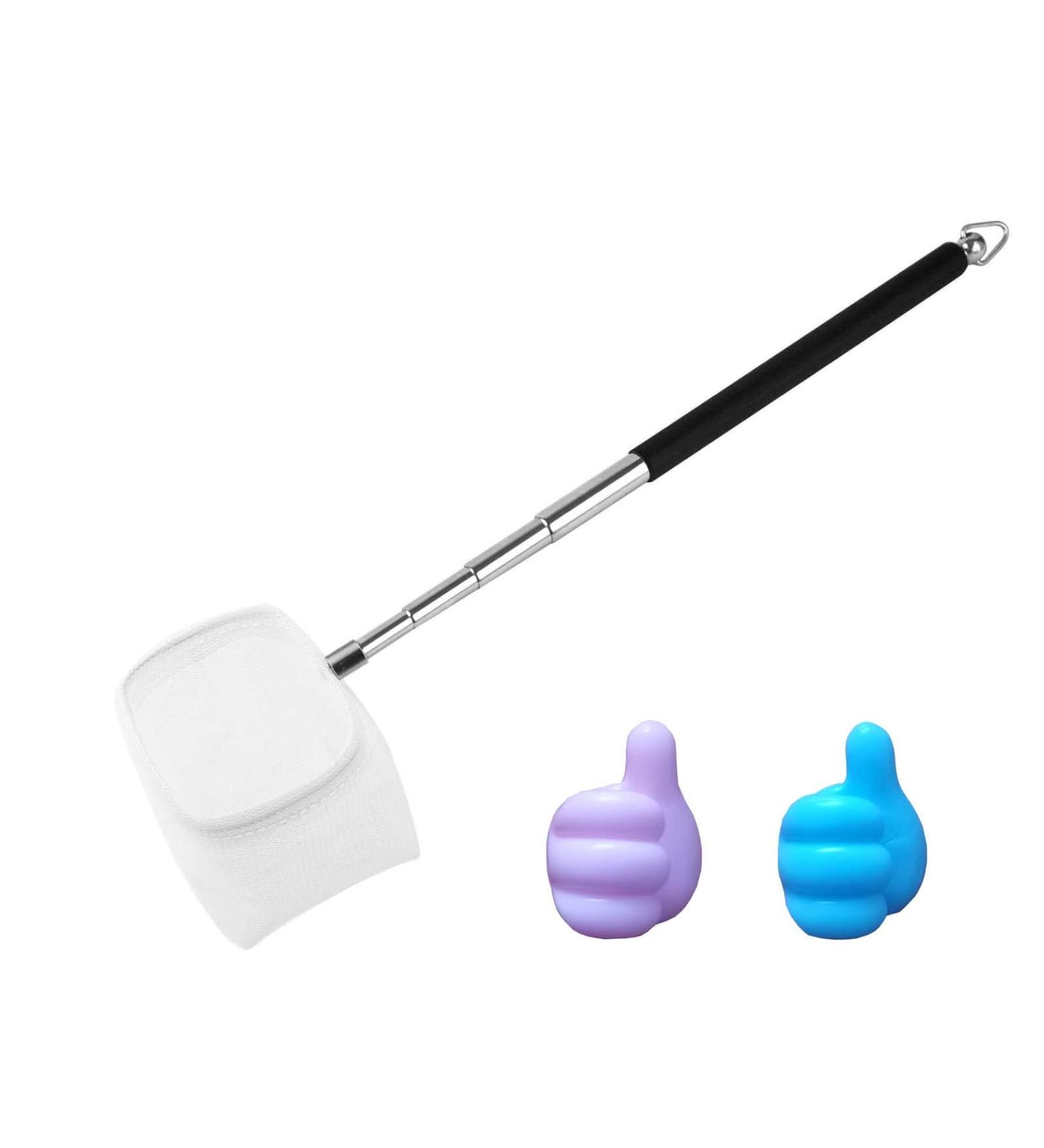 Carefree Fish Aquarium Stainless Steel Small Fishing Net  Extendable Handle Shrimp Net  Soft Light Tiny Net  Fish Tank Cleaner Long Handle(Please Note The Size of The Product) Black1 square - Buy Online on GoSupps.com