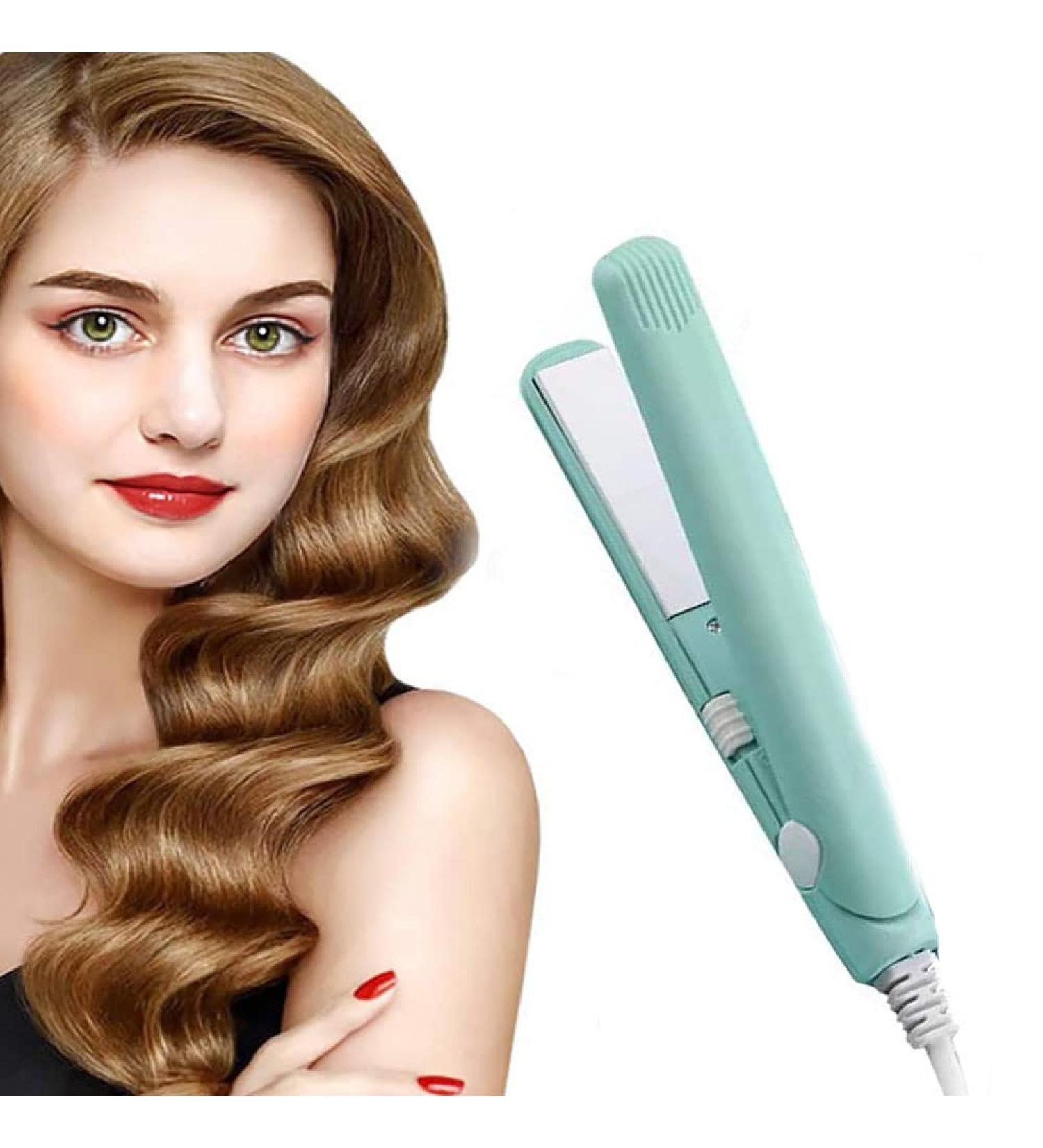 Mini Hair Straightener 2 in 1 Flat Iron - Travel Size for Short & Long Hair - Green - Buy Online on GoSupps.com