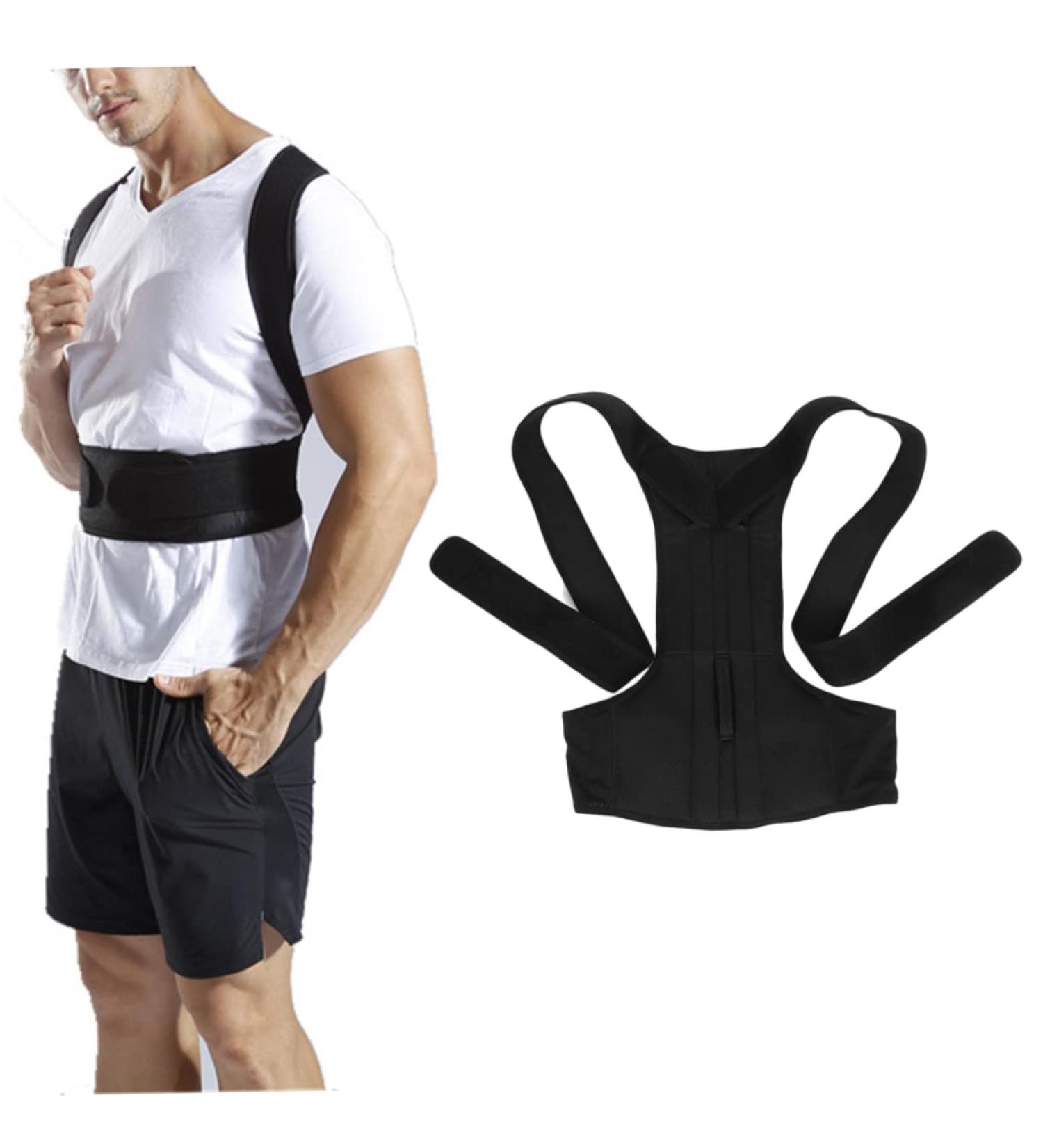 KALLORY Lumbar Support Belt for Women & Men - Posture Brace for Back Pain Relief - Adjustable Black Supportive Tape - Buy Online on GoSupps.com