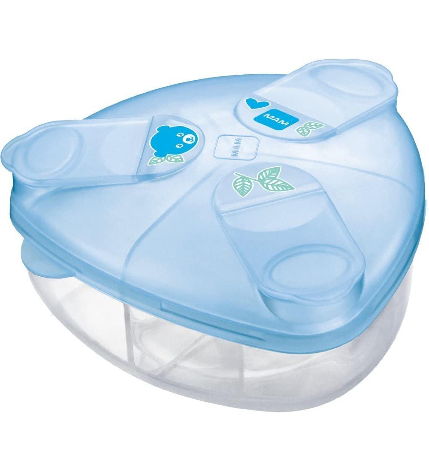 MAM Milk Formula Dispenser - 40g Per Serving, Three Servings Storage, Blue Baby Milk Powder Box - Buy Online on GoSupps.com