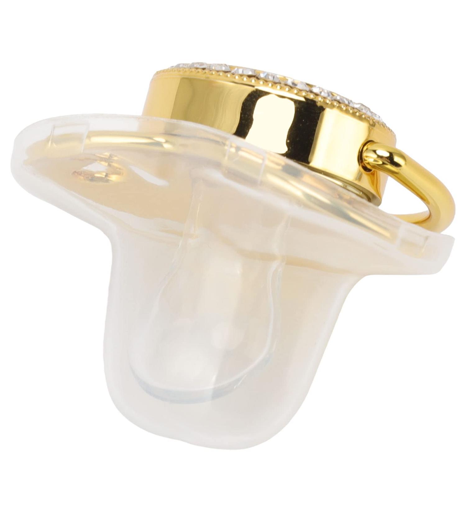 Shop Baby Luxury Pacifier - BPA-Free Loving Heart Silicone with Clip | Little Prince (Gold) - Safe International Shipping - Buy Online on GoSupps.com