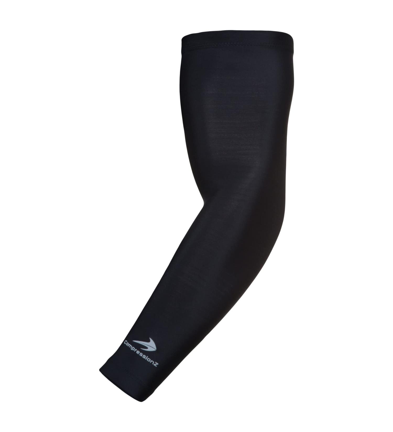 CompressionZ Arm Sleeves for Men & Women - UV Protection Elbow Sleeve (Black, 1 Pair) - Buy Online on GoSupps.com