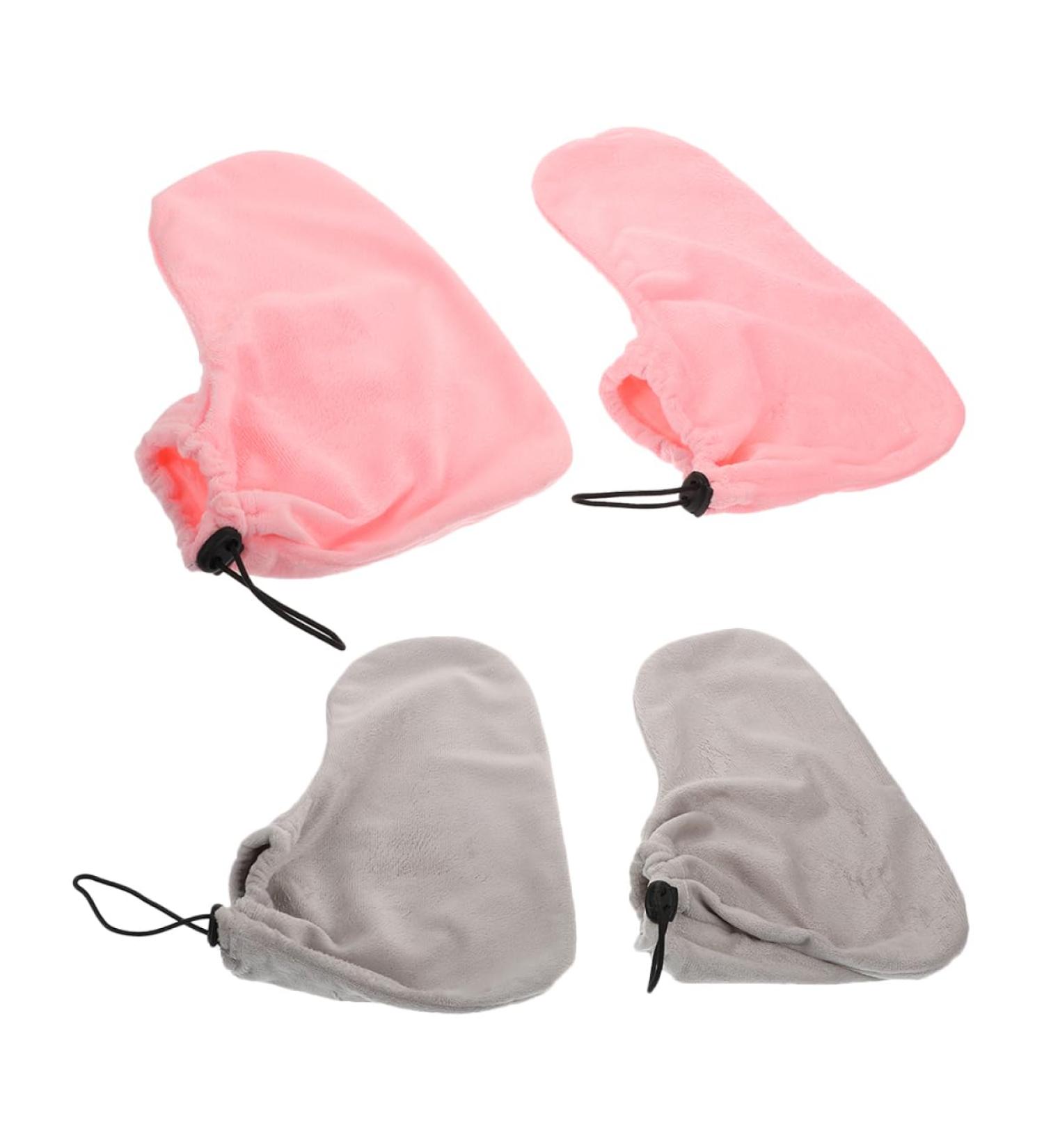 Lot De 2 Paires De Chauffe-pieds La Paraffine Taille Unique En Coton Isolant Confortable Et Lavable Adapt Au Soin Des Pieds Et La Relaxation Domicile Couleurs Rose Clair Et Gris - Buy Online on GoSupps.com