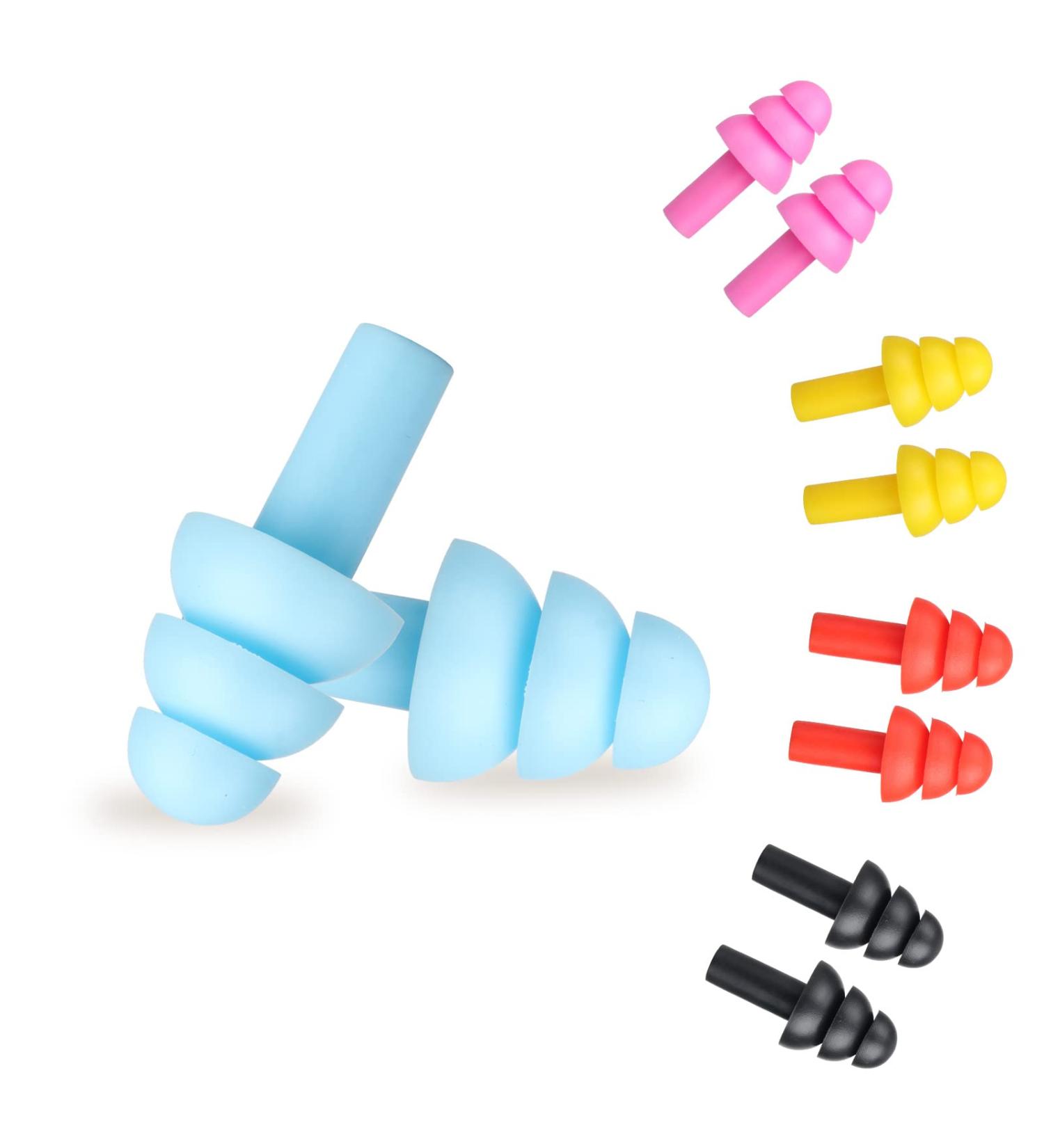 Buy Soft Silicone Ear Plugs for Sleeping - 5 Pairs Reusable Noise Suppression & Hearing Protection for Snoring & Swimming - Buy Online on GoSupps.com