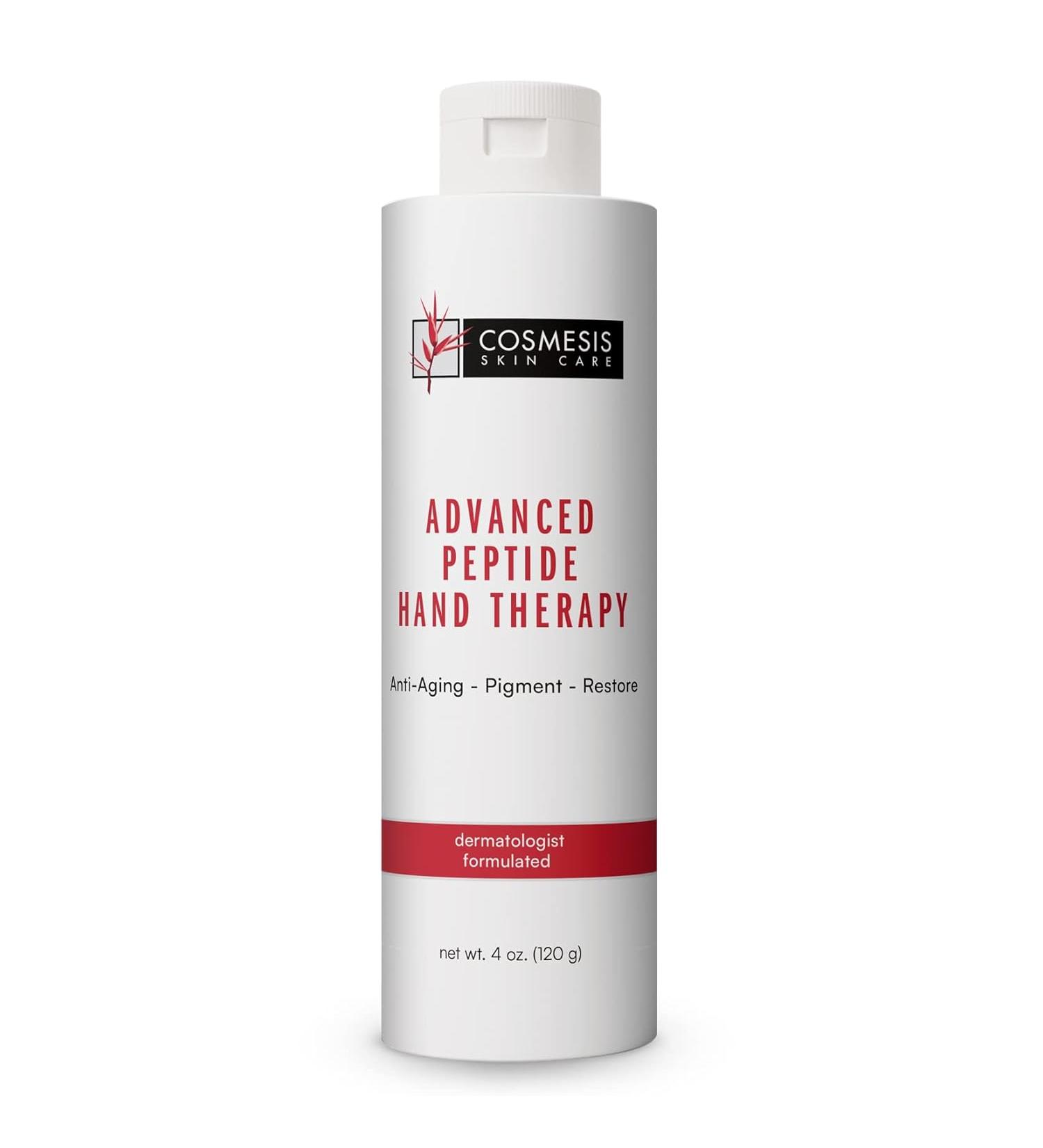 Cosmesis Skin Care Advanced Peptide Hand Therapy Rejuvenating Hydrating & Smoothing Formula with 6 Natural Compounds for Even Skin Tone & Youthful Appearance - 4 Oz - Buy Online on GoSupps.com