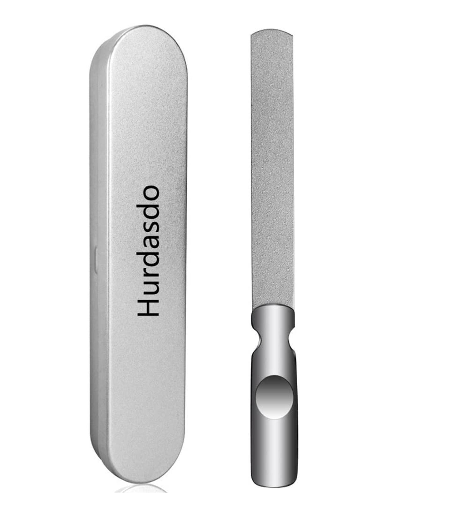 Stainless Steel Nail File with Anti-Slip Handle & Leather Case - Double Sided, Easy Nail Filing for Men & Women - Ideal for Salon, Home, or Travel - Buy Online on GoSupps.com