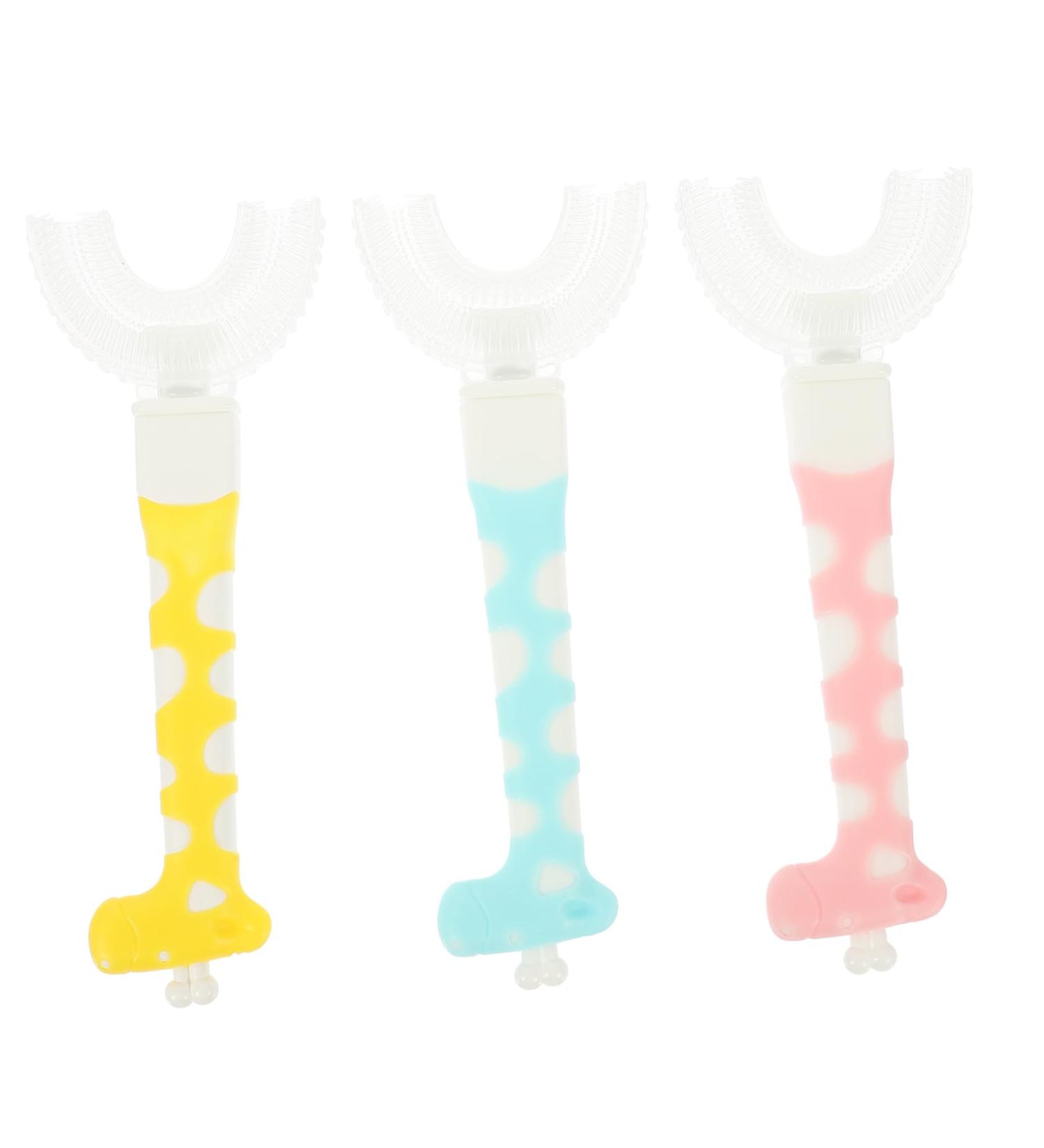 Plafope Children's Toothbrush Set - 3 Silicone Oral Care Tools for Kids | Gentle Mouth Cleaning & Dental Hygiene - Buy Online on GoSupps.com