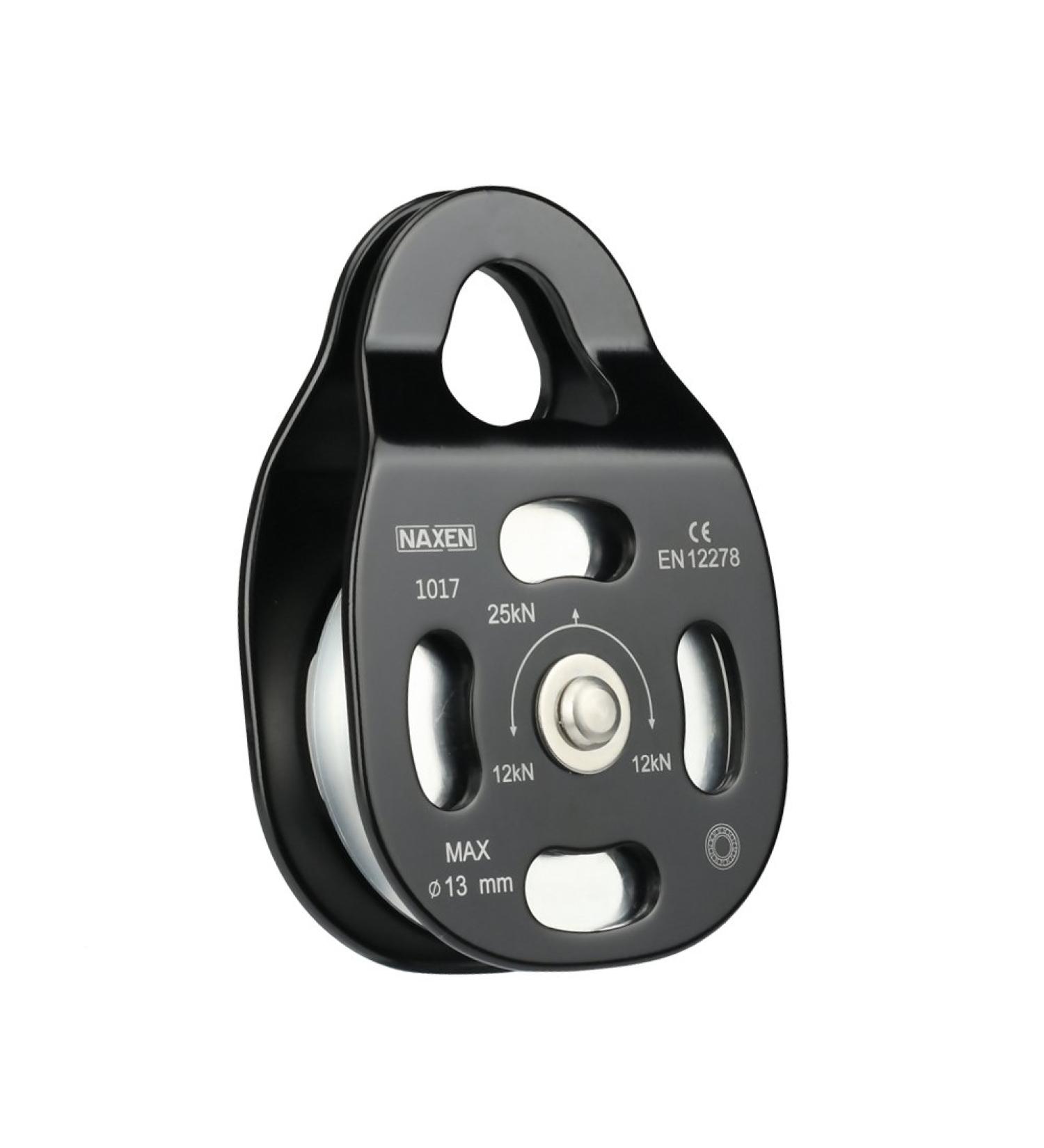 NAXEN CE Certified Climbing Pulley - Mobile Side Plate Ball Bearing - Black - Big Pulley - Buy Online on GoSupps.com