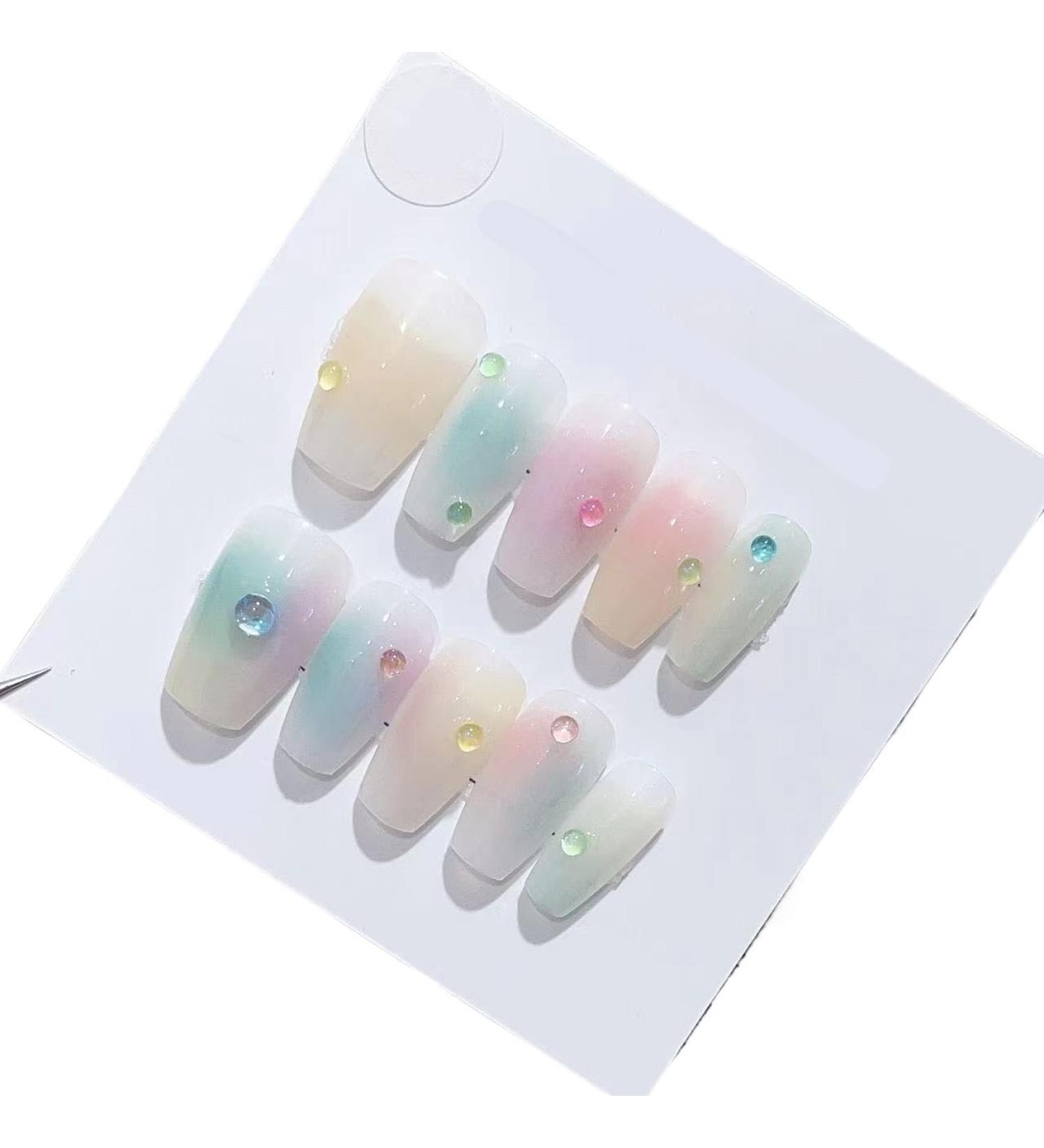 Handmade Long and Short Nail Patches for Artificial Nail Enhancement(Color:19513 Size:XS) - Buy Online on GoSupps.com
