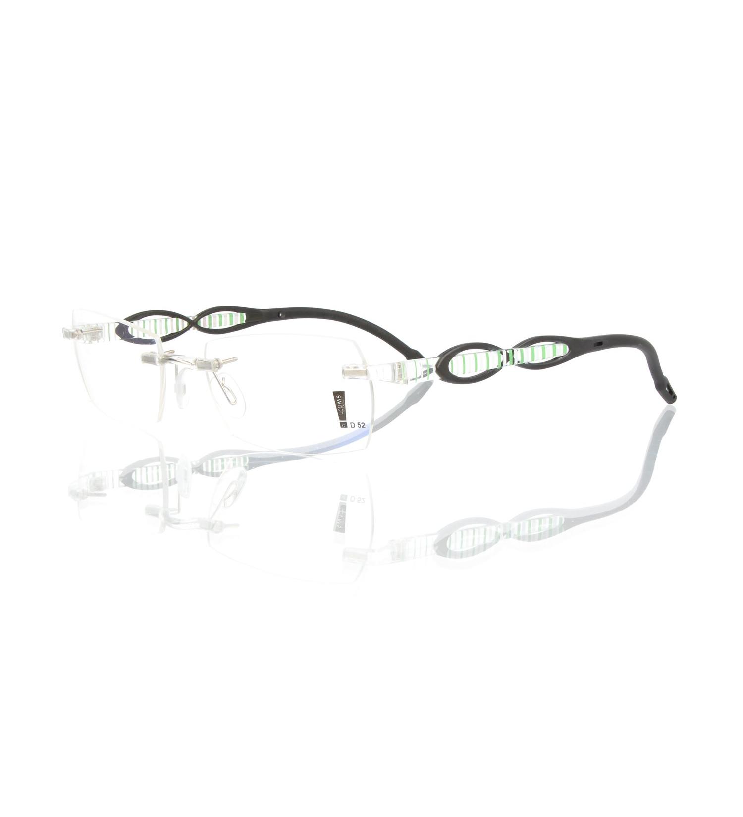 switch it set Combi 2355 interchangeable temples in the color transparent ellipse black stripes white-green