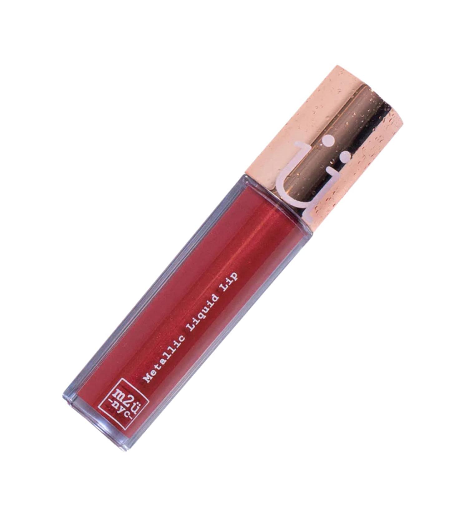 M2U NYC Metallic Liquid Lipstick - Long Lasting High Impact Color | Metallic Ink Lipstick for Women (Red - Empire State) - Buy Online on GoSupps.com