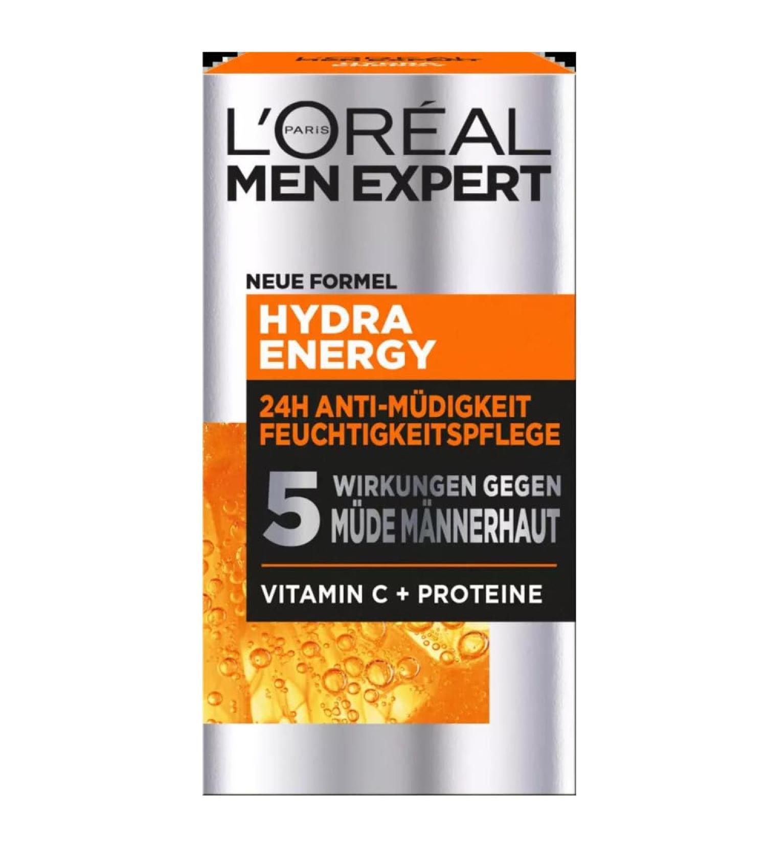 L'Oreal Paris Men Expert L'Or al Men Expert Facial Care for Tired Skin for Men Revitalizing Moisturizing Cream with Vitamin C 24H Anti-Fatigue Moisturizing Care 1 x 50 ml