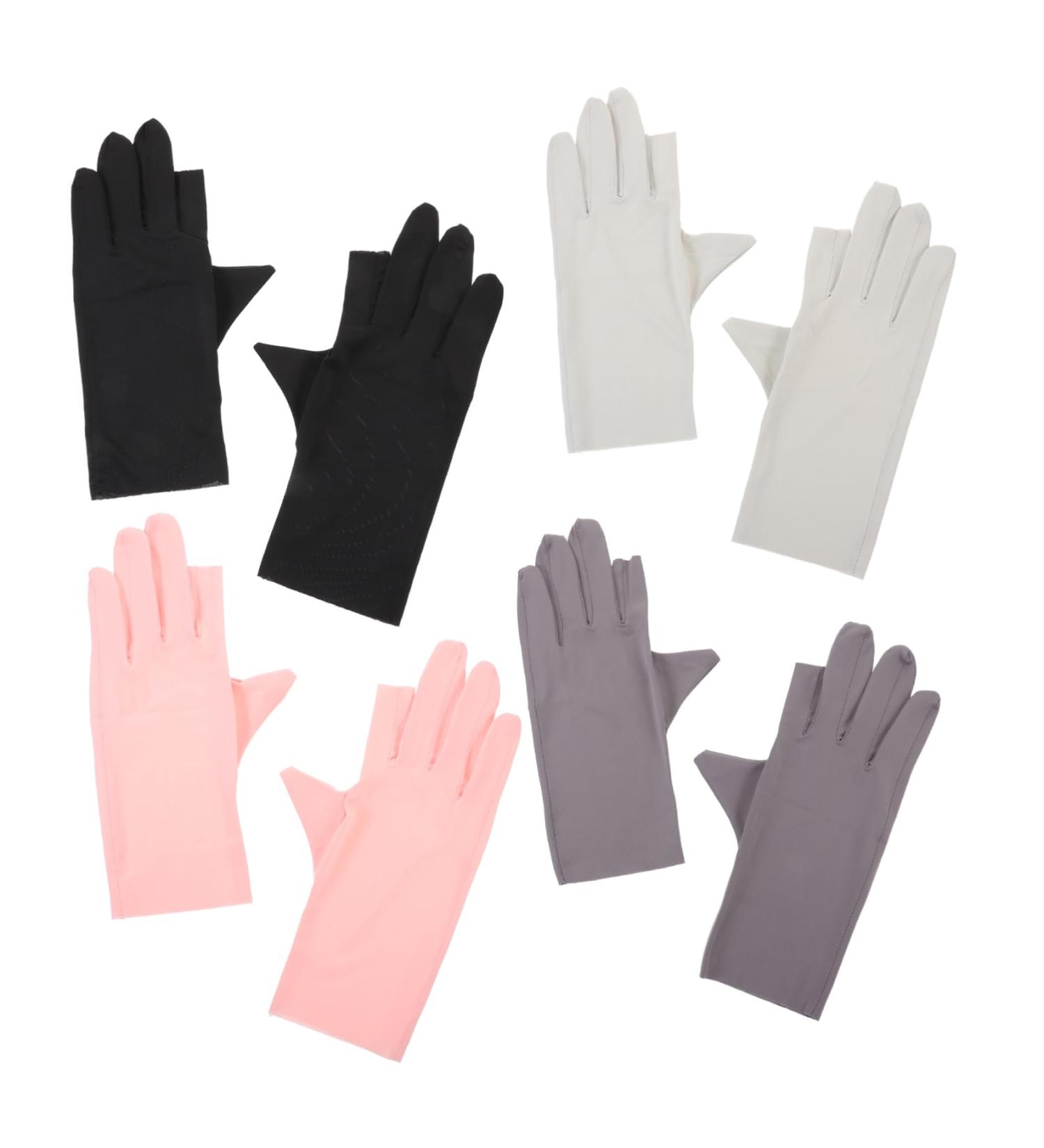 Healeved 4 Pairs Women's Sun Protection Gloves Nail Gloves for Women Nail Art Supplies Manicure Gloves Anti Uv Nail Art Uv Gloves Gel Manicure Uv Gloves Nylon Breathable Accessories - Buy Online on GoSupps.com