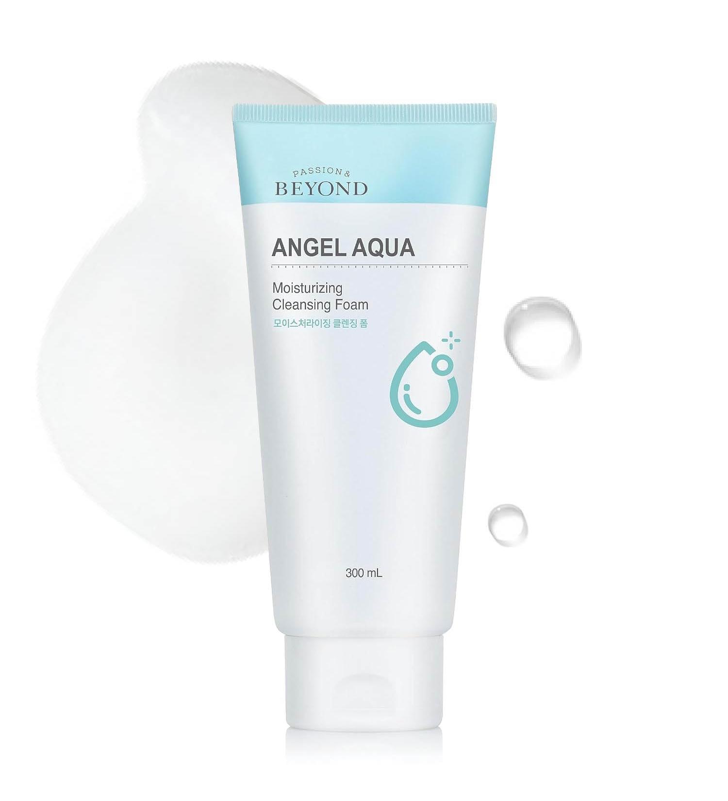 BEYOND Angel Aqua Cleansing Foam - Vegan Korean Skin Care Gentle Hydrating Face Wash with Coconut & Hyaluronic Acid | 10.1fl oz - Buy Online on GoSupps.com