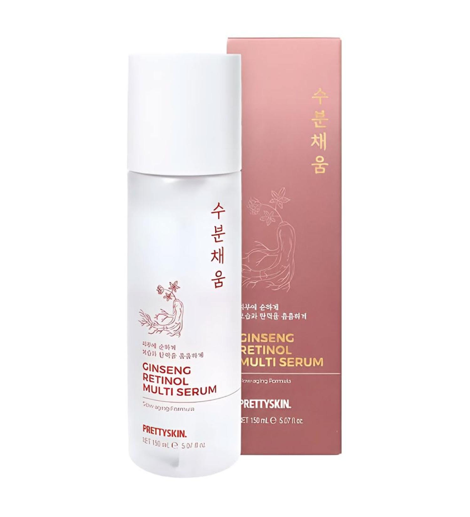 PRETTYSKIN Red Ginseng & Retinol Nourishing Facial Serum 4-in-1 Toner Emulsion Serum & Cream | Moisturizing Daily Korean Skincare for Dry & Sensitive Skin 5.07fl oz (Ginseng) Ginseng 5.07 Fl Oz (Pack of 1) - Buy Online on GoSupps.com