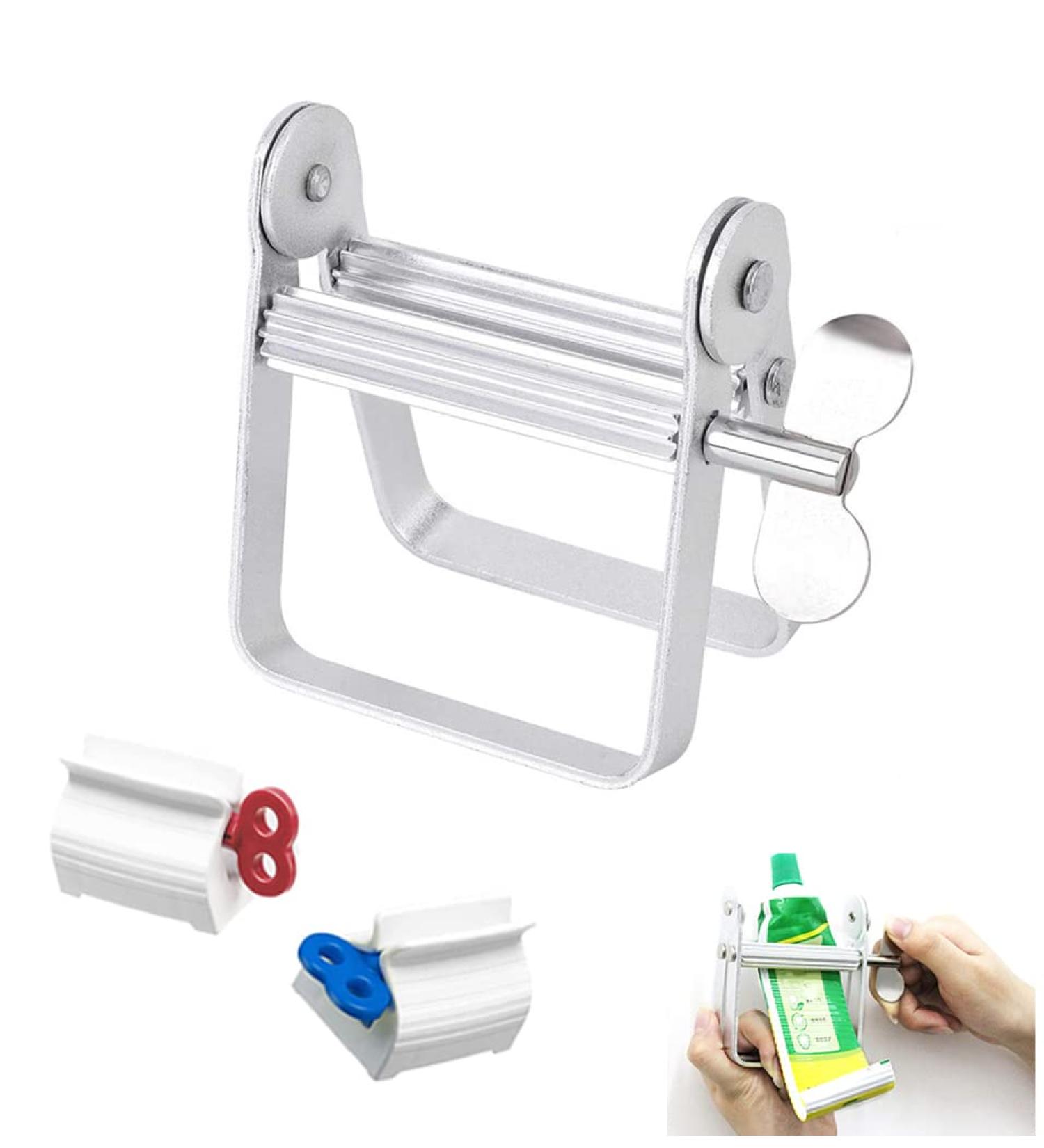 Premium Metal Tube Squeeze Press for Cosmetics & Hairdressing | Includes 2 Silver Toothpaste Dispensers - International Shipping - Buy Online on GoSupps.com