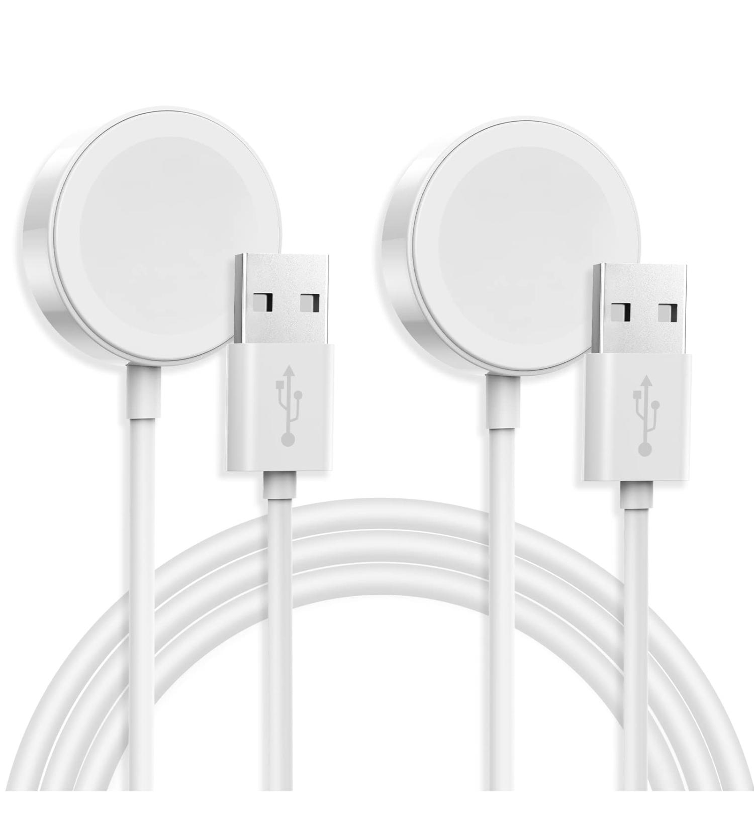 2Pack 6.6ft Apple Watch Charger | Fast Wireless Magnetic Charging Cable for Apple Watch Series 8/7/6/5/4/3/2/1/SE - White - Buy Online on GoSupps.com