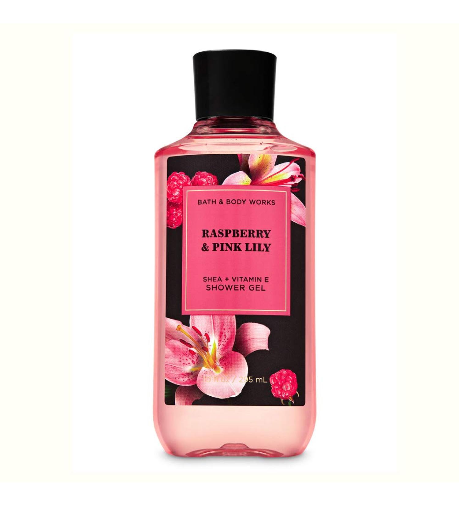Bath and Body Works Raspberry & Pink Lily Shower Gel 2020 Edition with Shea Butter Aloe & Vitamin E 10 fl oz / 295 mL