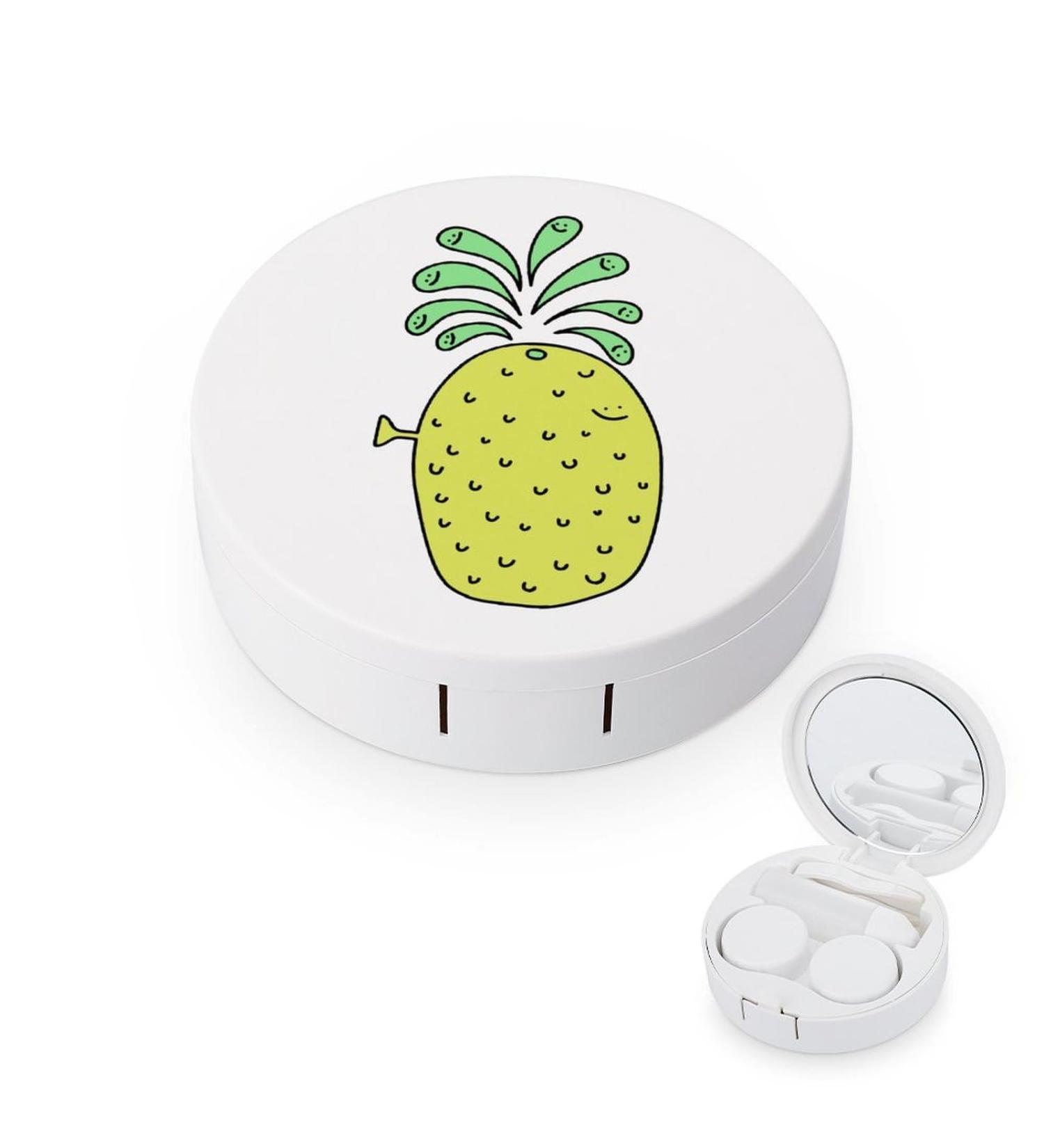 Cute Pineapple Contact Lens Travel Kit | Portable Contact Box with Mirror | Ideal for Daily Outdoor Use - Buy Online on GoSupps.com