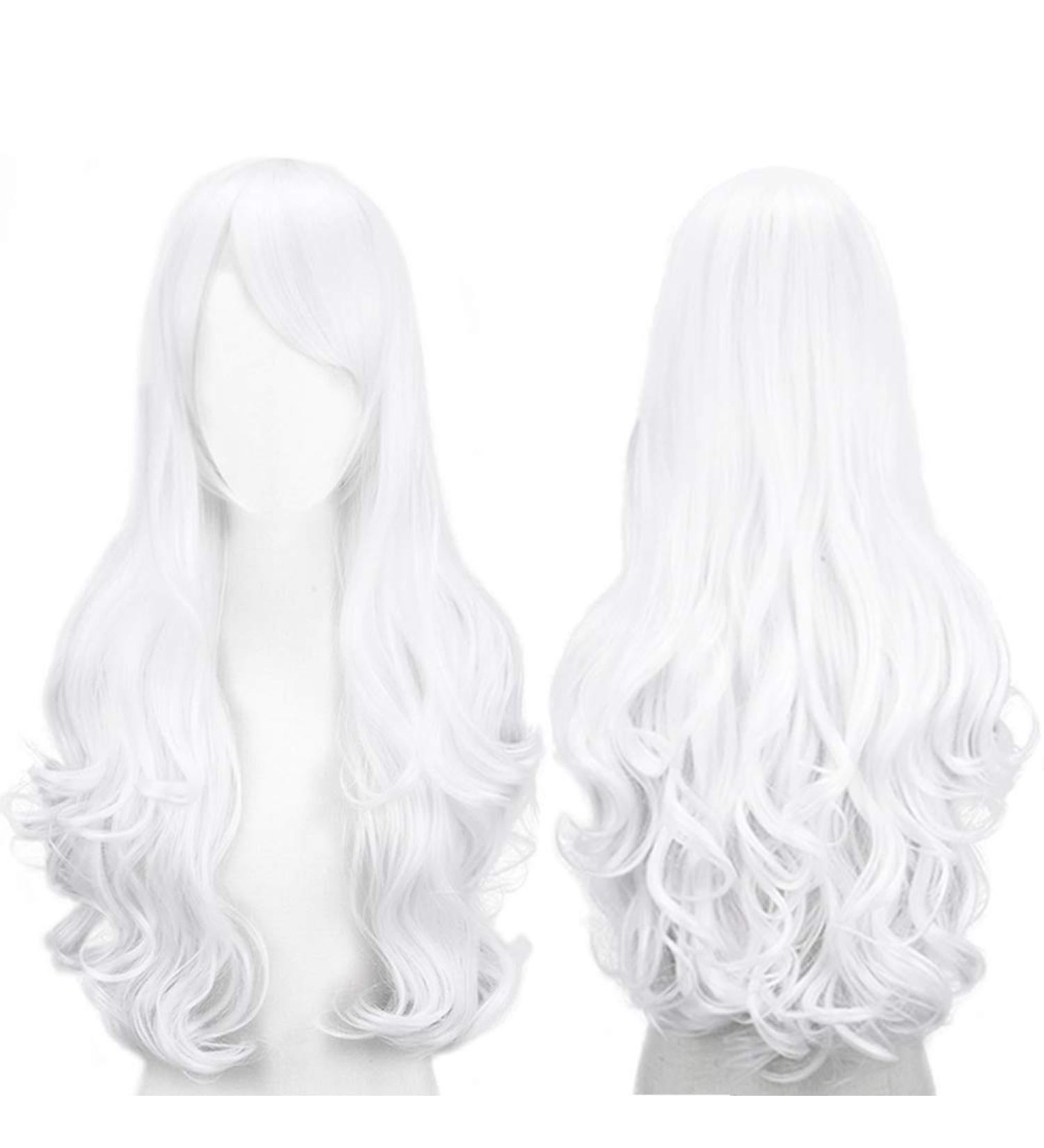 ColorfulPanda Long Curly Wavy White Hair Wig - Costume Cosplay Party Wigs for Women | Lolita Style Anime - Buy Online on GoSupps.com
