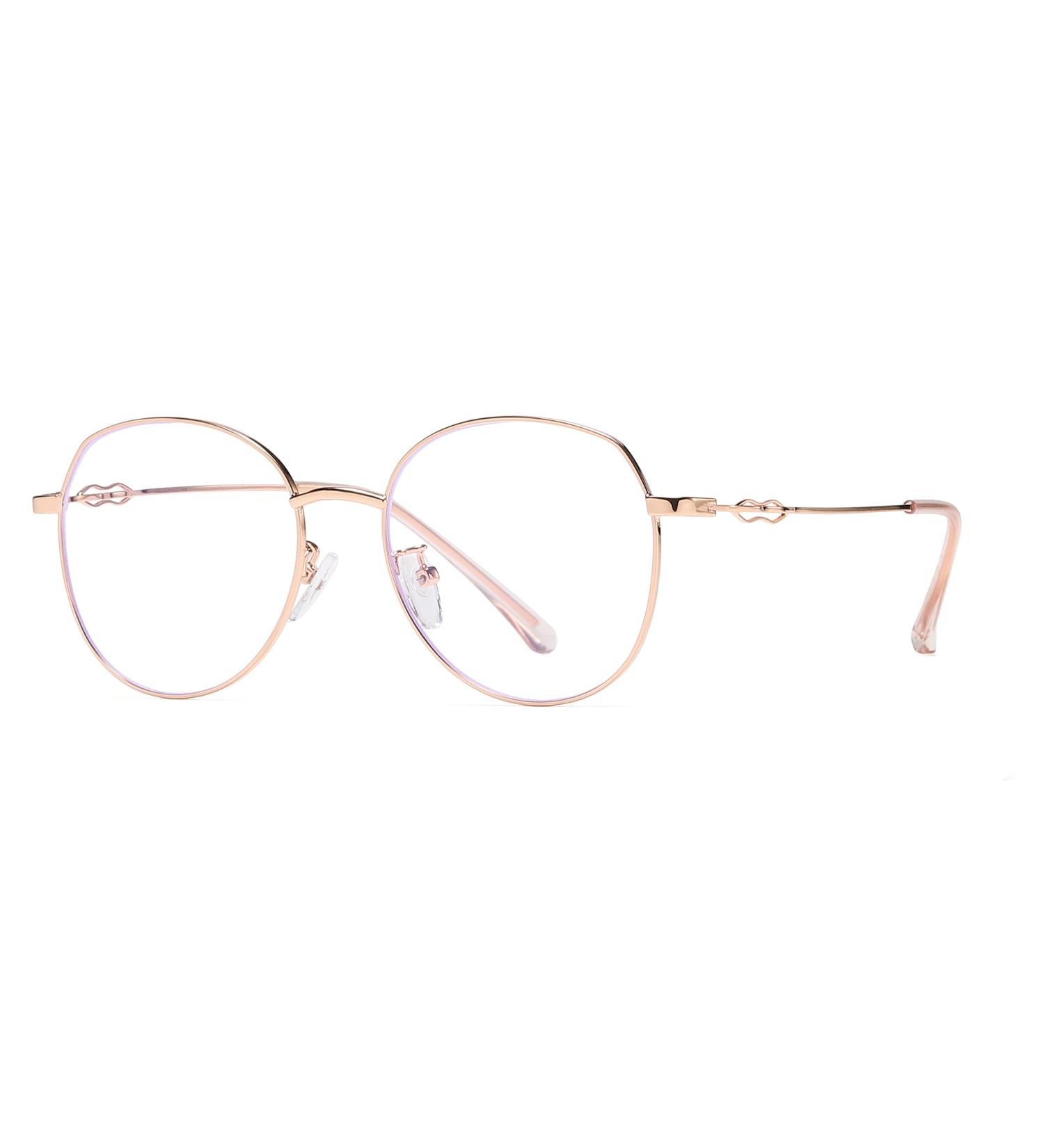 Flydo Women's Blue Light Filter Glasses - Stylish Rose Gold for Computer TV and Gaming - Buy Online on GoSupps.com