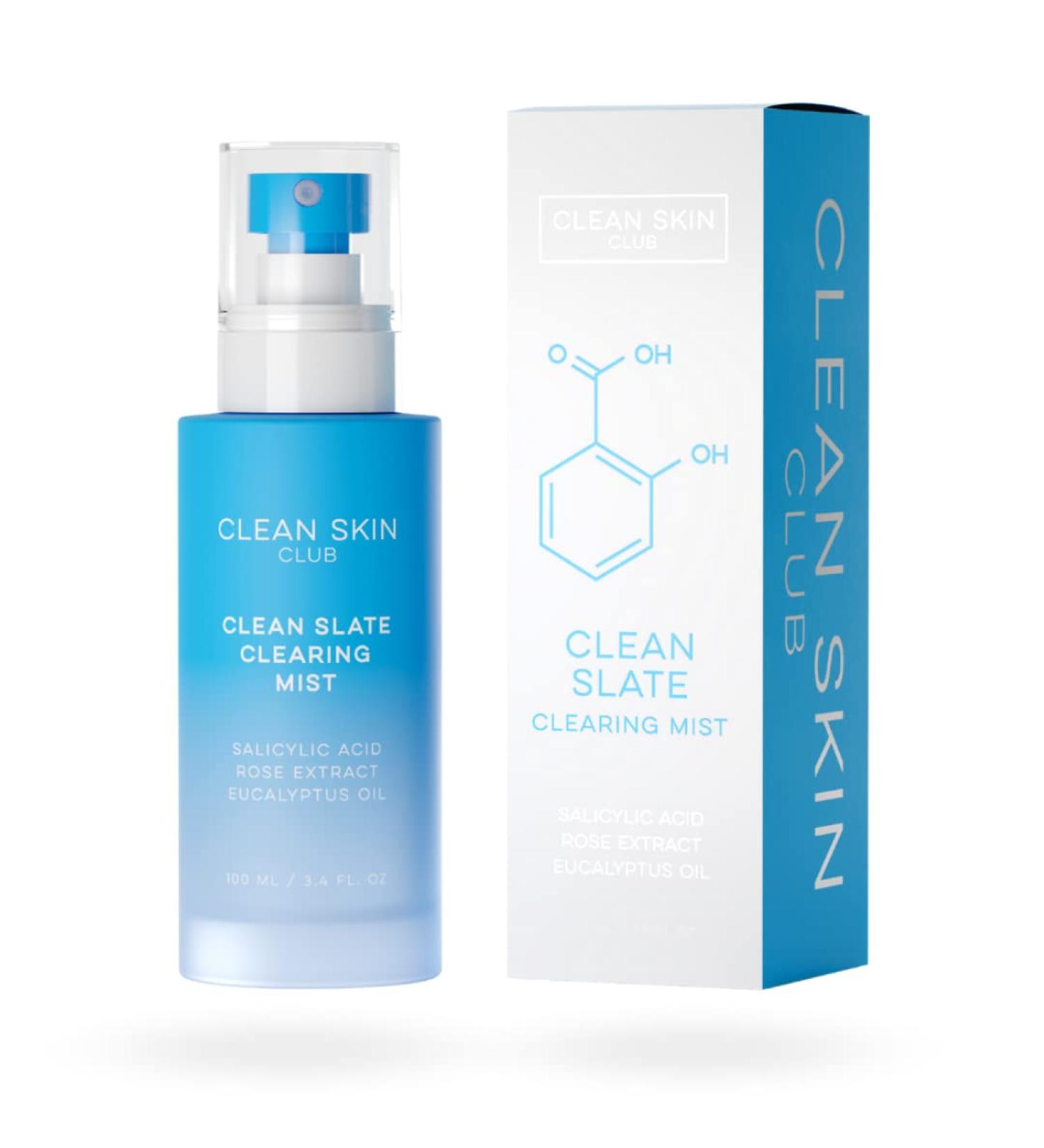 Clean Skin Club Acne Mist with Salicylic Acid Spot Treatment - Dramatic Results! Rose Extract Spray for Face, Body, and Back - Breakout Fighting, Dark Spots, Pimples - Dermatologist Approved - Buy Online on GoSupps.com
