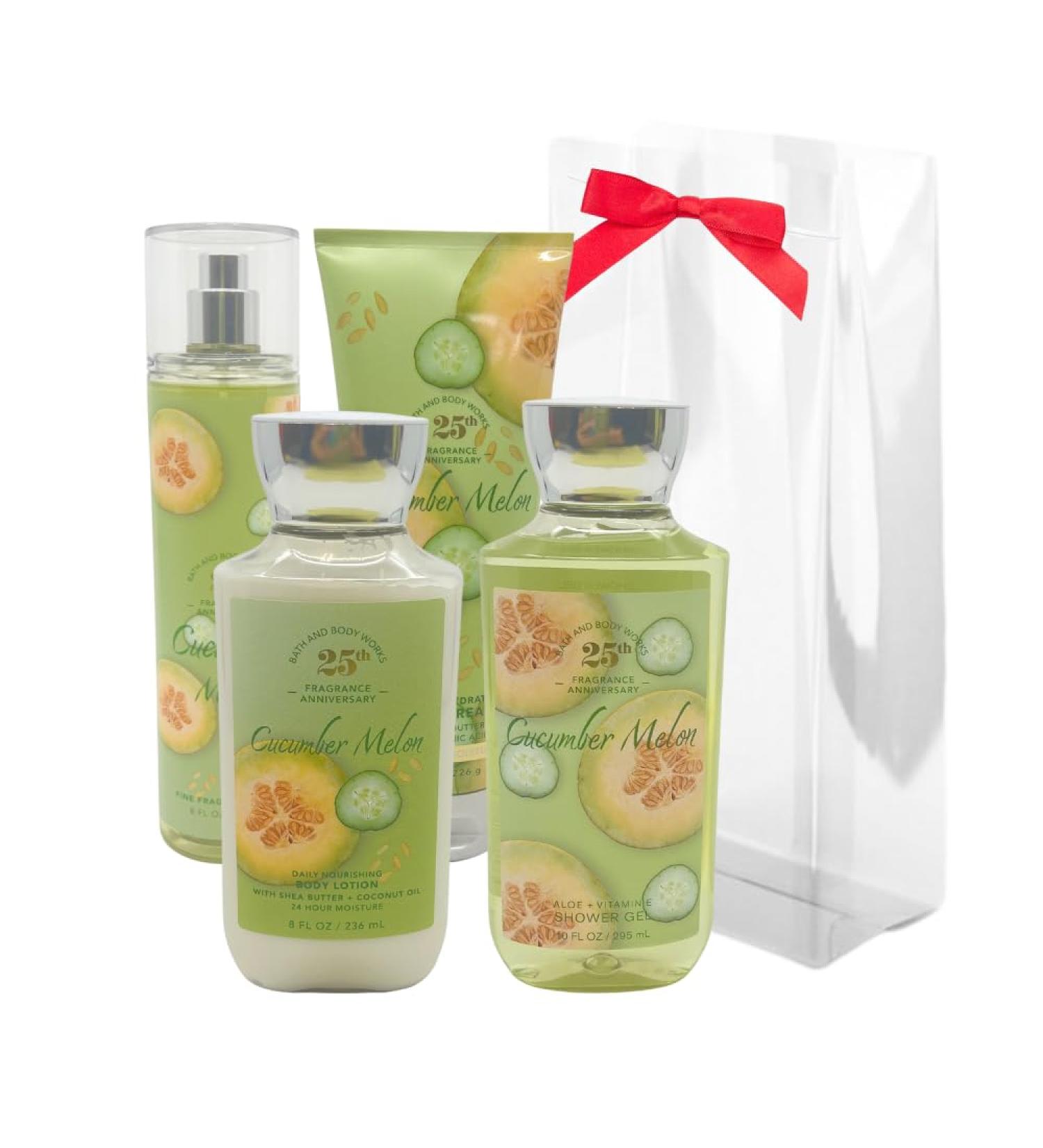 Bath & Body Works Cucumber Melon 4-Piece Gift Set - Limited Edition Holiday Gift with Shower Gel Body Cream Mist & Lotion - Buy Online on GoSupps.com