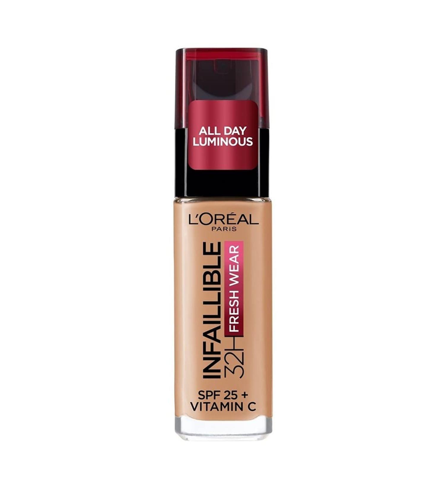 L'Or al Paris Liquid Foundation Full Coverage Lasting Wear With Vitamin C and SPF 25 Infallible 32H Fresh Wear 260 Golden Sun 260 30 ml (Pack of 1) - Buy Online on GoSupps.com