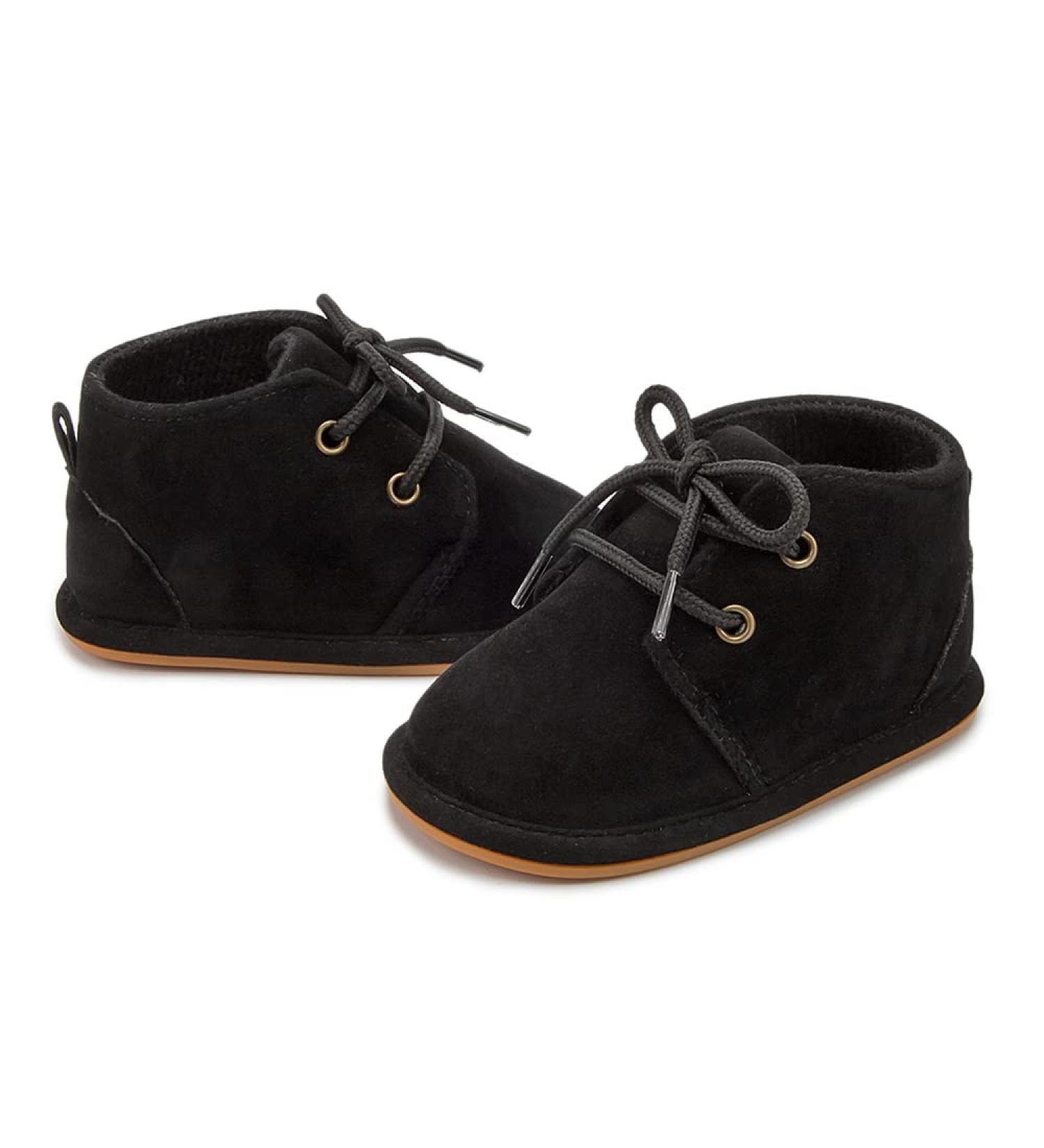 Sonsage Baby Unisex Velvet Booties | Anti-Skid Sole Toddler Fleece Boots 3-6 Months - Black - Buy Online on GoSupps.com