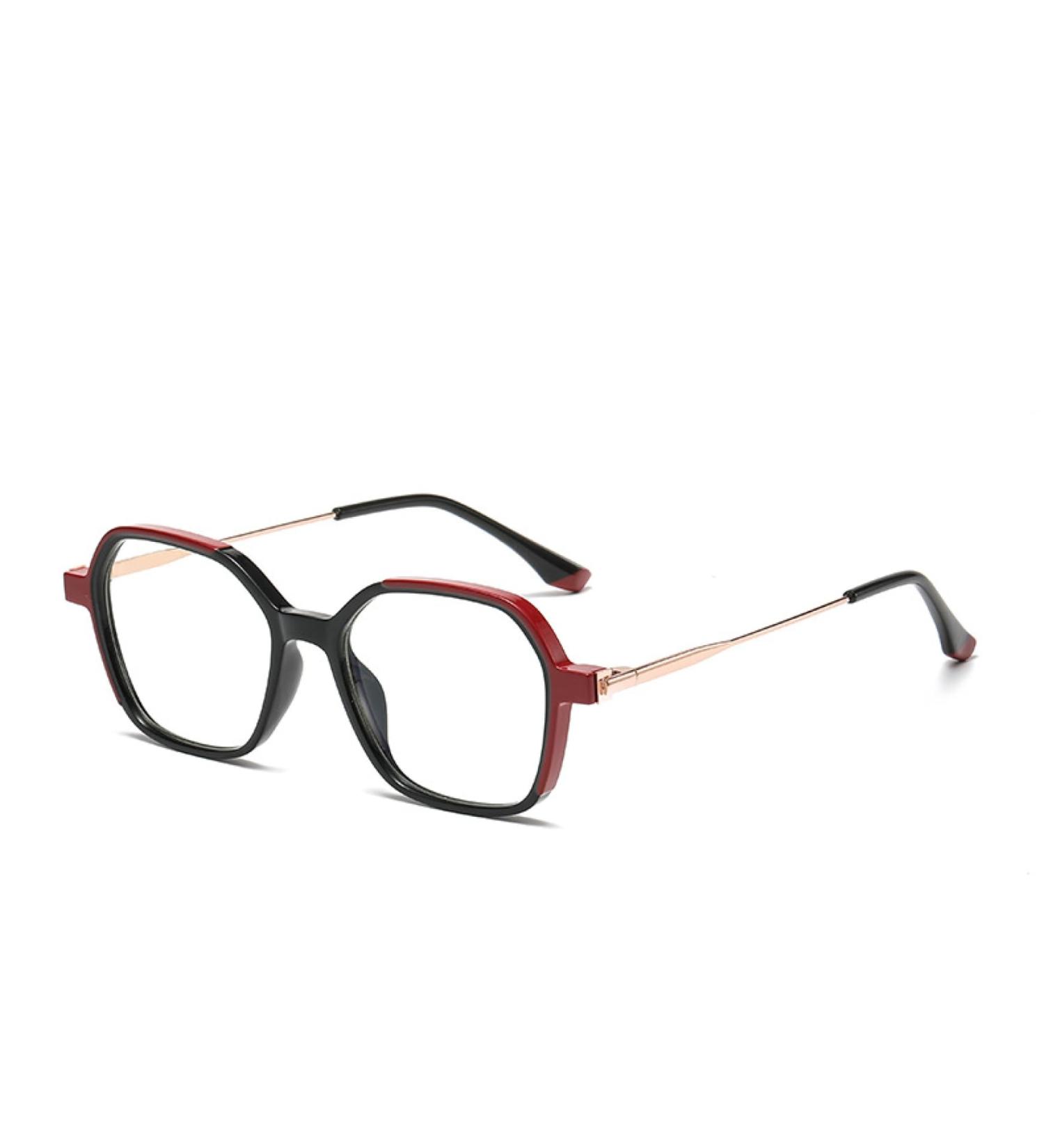 SERONI Blue Light Blocking Glasses - TR90 Polygon Frame for Men & Women | Anti UV Ray Computer & Reading Glasses - 50mm Red - Buy Online on GoSupps.com