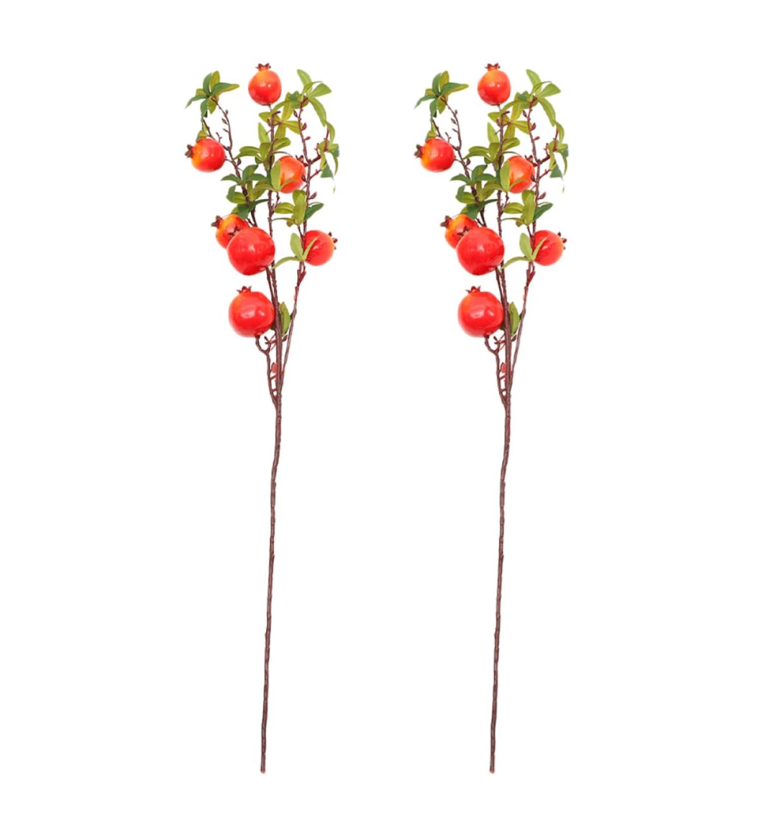 Zerodeko 2pcs Simulation Pomegranate Fruit Imitation Pomegranate Bouquet Light House Decorations for Home Pomegranate Decor Artificial Wedding Bouquet Tree Pomegranate Branch Vase Foam Red 82X5CM - Buy Online on GoSupps.com