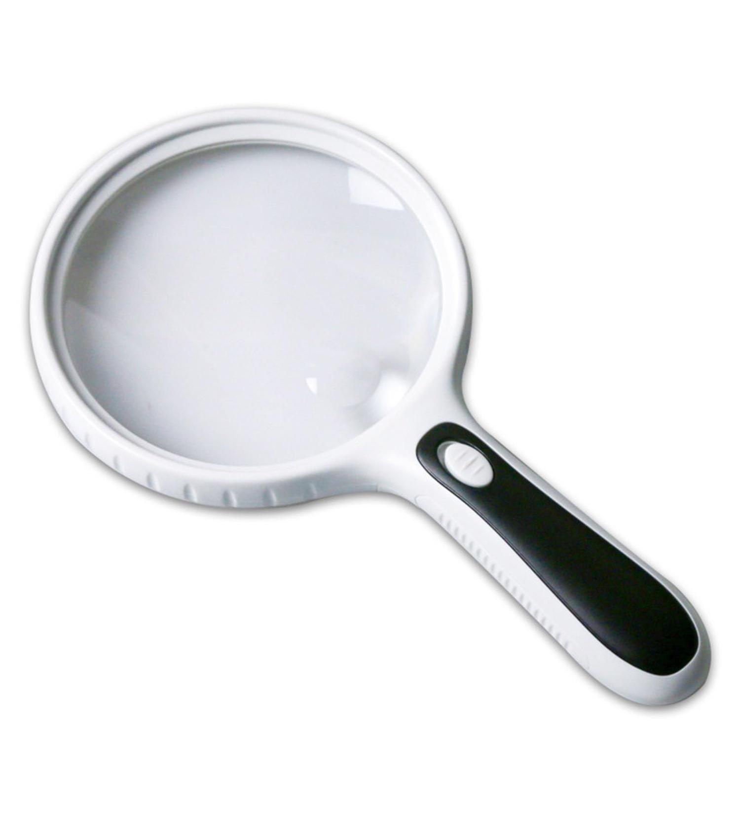 Meichoon Handheld Magnifier 3x 10x Magnification | Extra Large Optical Lens | 4 LEDs Illuminated | Ideal for Elderly Reading and Children's Exploration - White - Buy Online on GoSupps.com