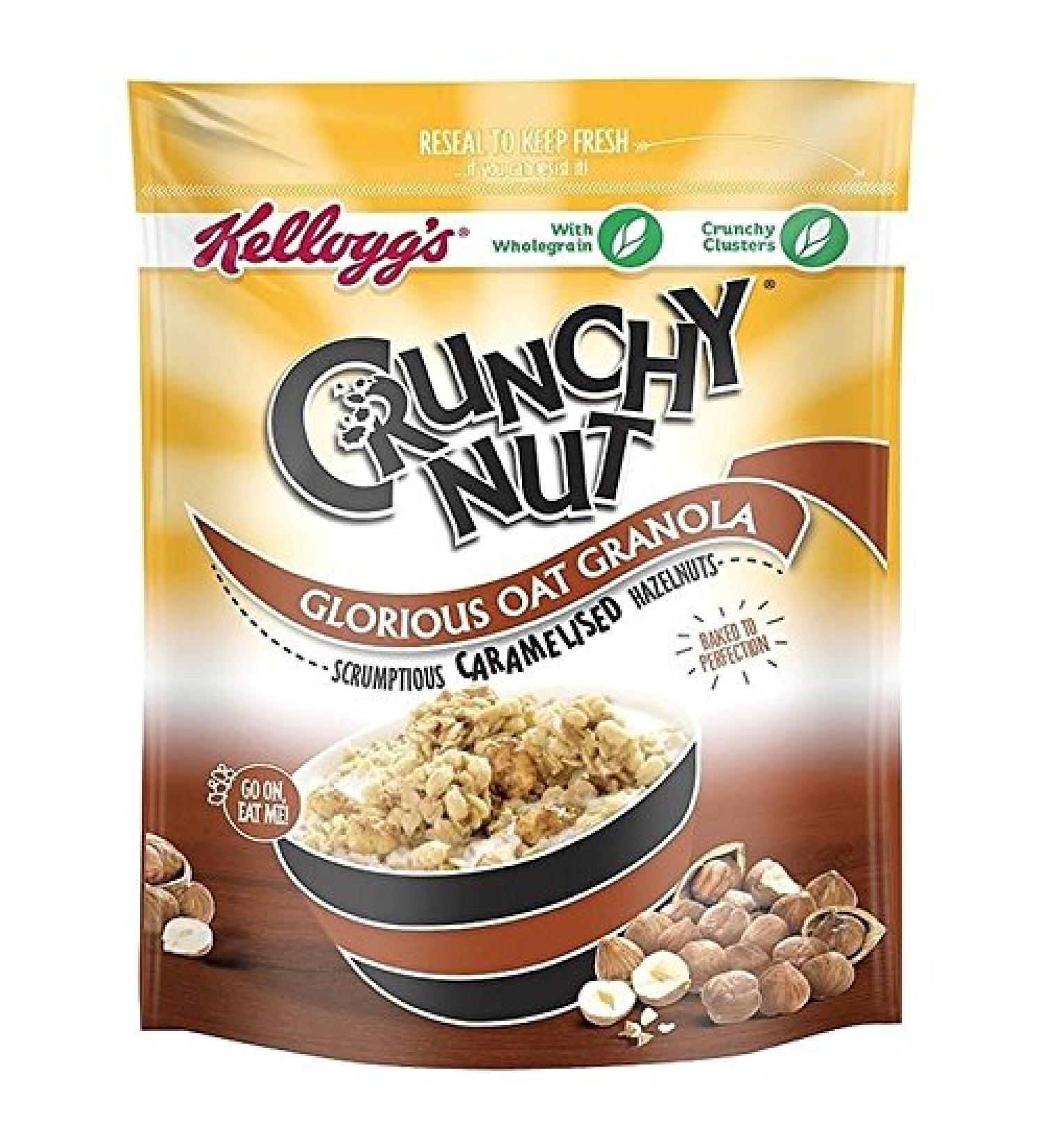 KELLOGG'S Crunchy Nut Oat Cereal Kellogg's Caramelized 380g of Nuts - Pack of 2