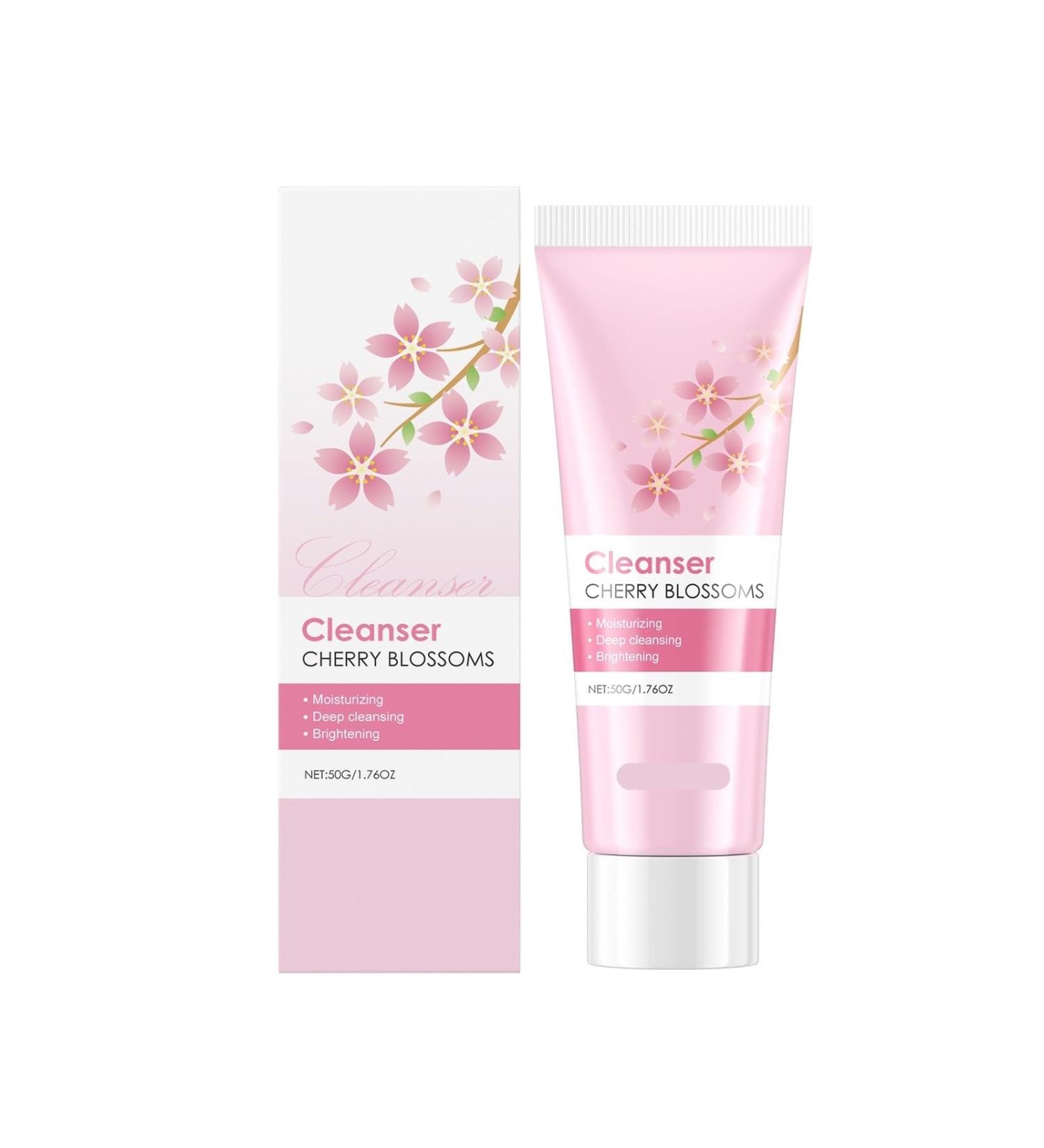Cherry Blossom Hydrating Facial Cleanser - Deep Clean Moisturize Oil Control & Anti-Tightness Daily Face Wash For Soft & Refreshed Skin(1PCS) - Buy Online on GoSupps.com