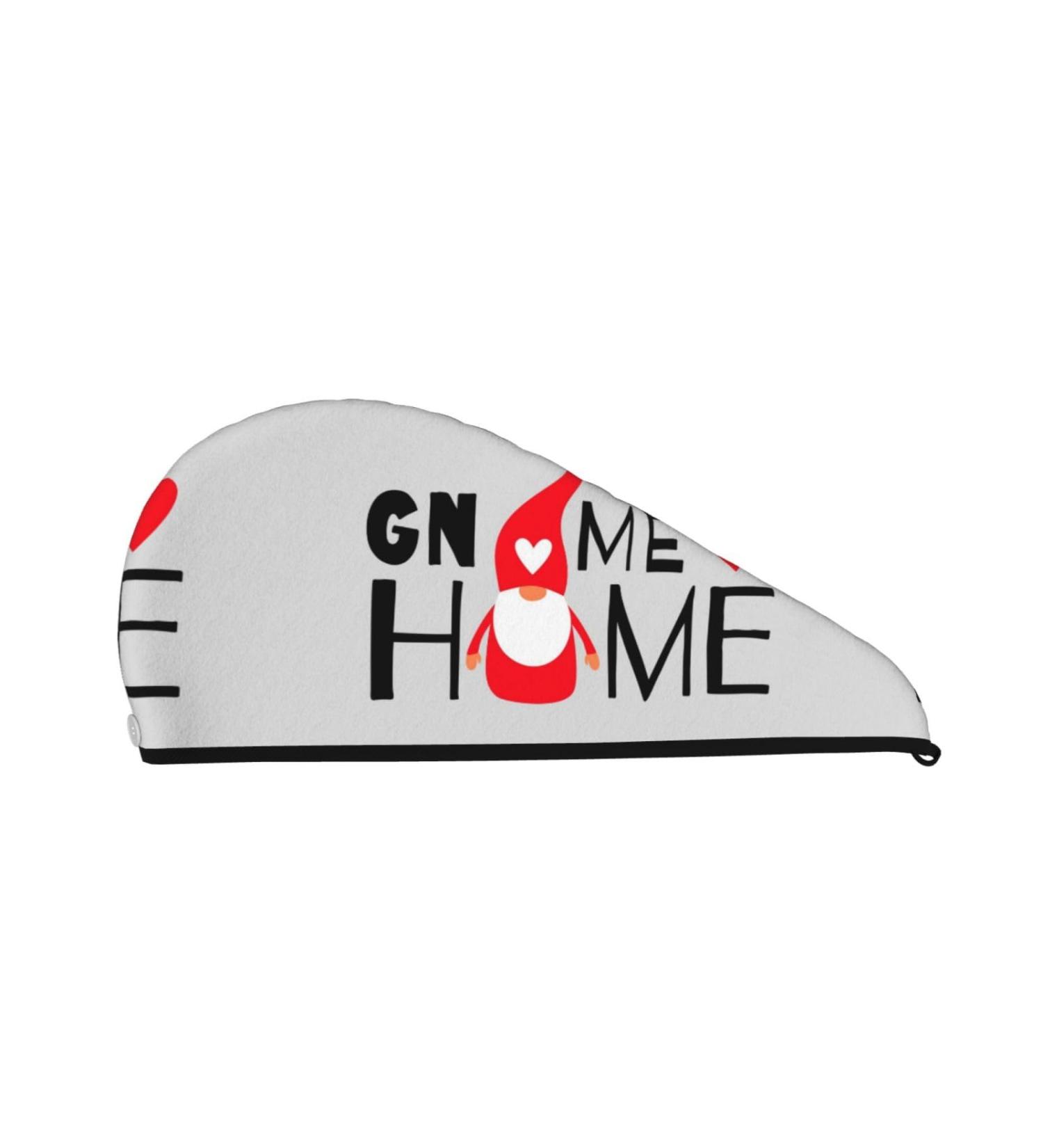 Hair Towel Wrap - Quick Drying Towel Turban with Button | Cute Gnome Design | Ideal for Fast Hair Drying - Buy Online on GoSupps.com