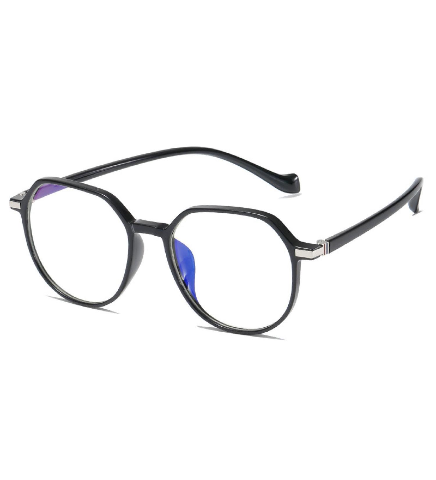 SERONI TR90 Polygon Blue Light Blocking Glasses for Men & Women | Anti-UV Ray Computer & Reading Glasses - 54mm Black Frame - Buy Online on GoSupps.com