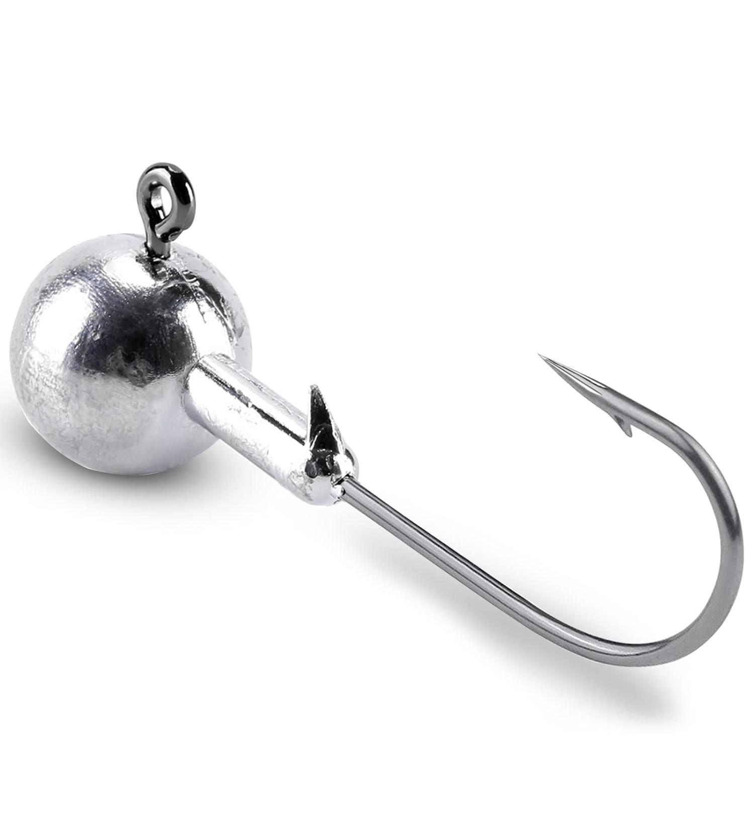 Atibin 1/4oz. Saltwater & Freshwater Jig Head Hooks - 25pcs | Round Ball Fishing Jigs - Buy Online on GoSupps.com