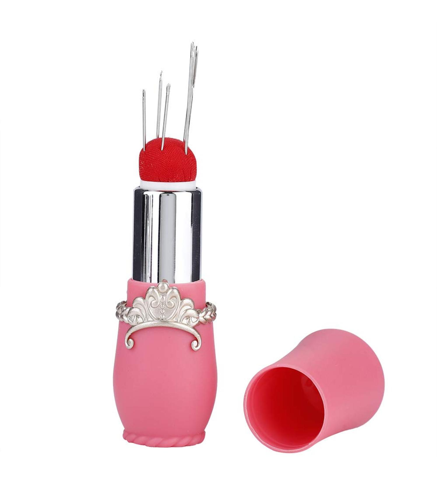  Zerodis Lipstick Embroidery Pin Box Fashion Specially Shaped Lipstick Pin Box for Embroidery Tattooing DIY Enthusiasts Pink Rose Red - Buy Online on GoSupps.com