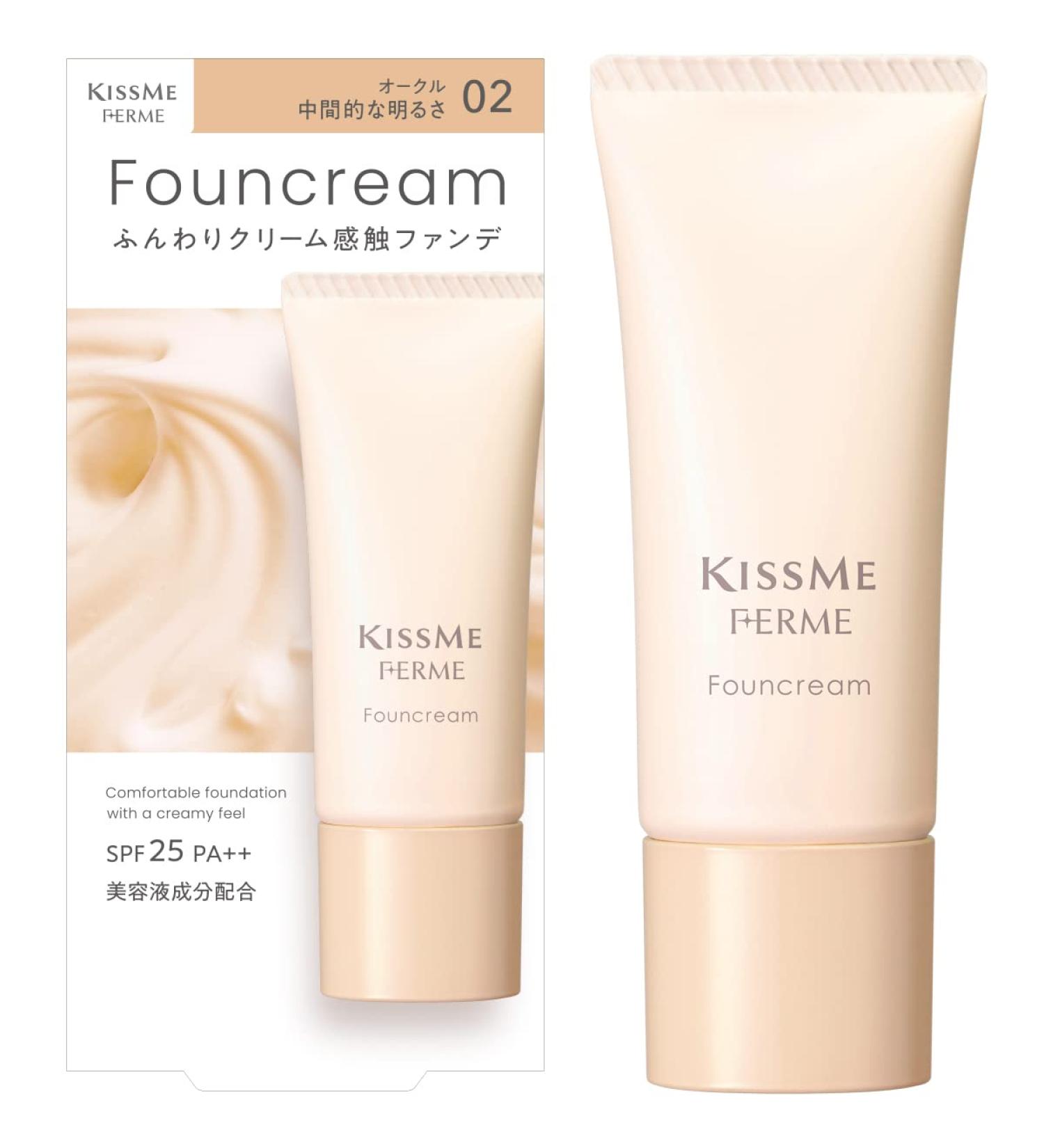 Kiss Me Ferme KISSME FERME Founcream Foundation 02 Ochre SPF25 PA++ - Buy Online on GoSupps.com