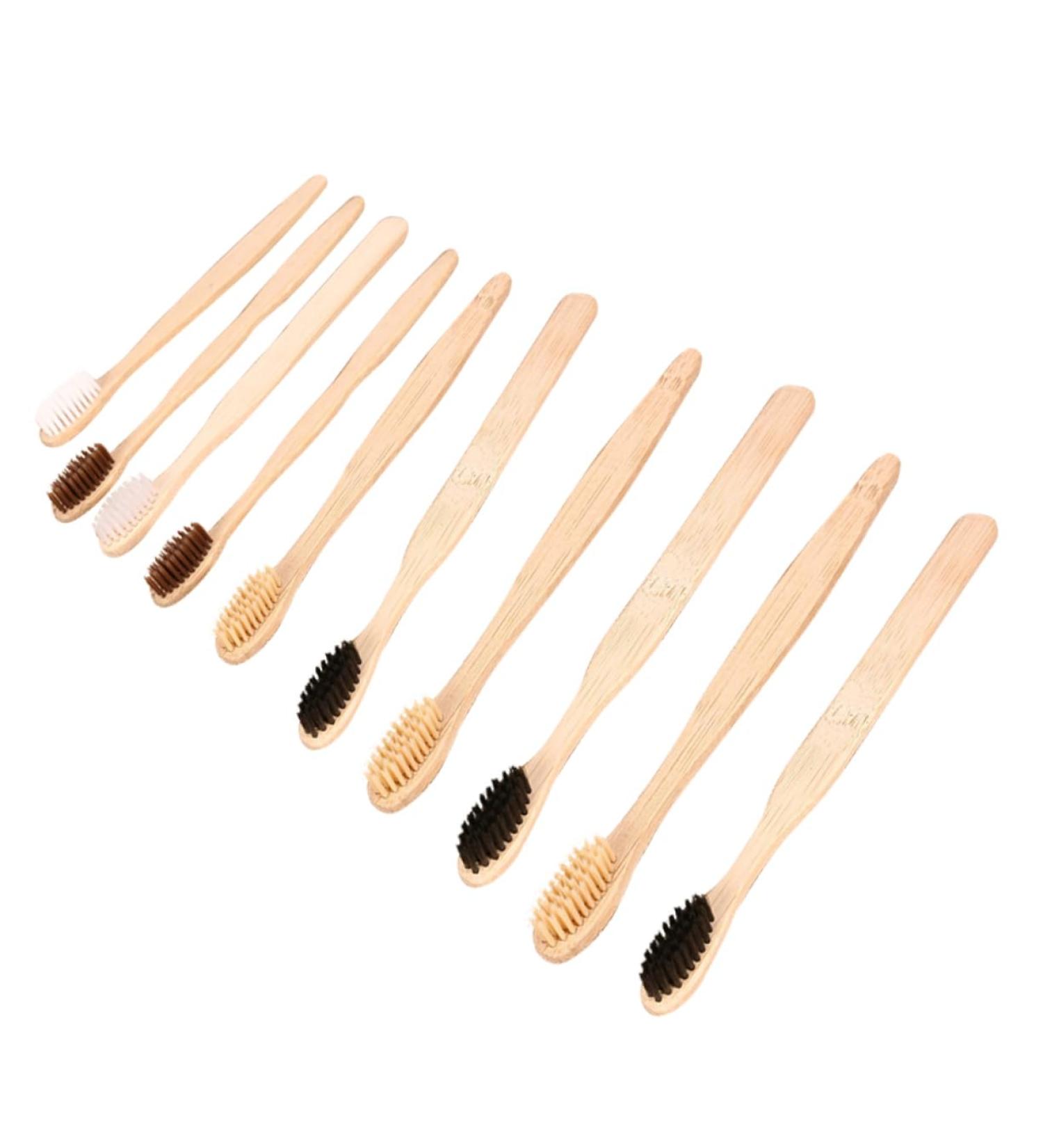 Minkissy 10-Piece Bamboo Travel Toothbrush Set - Eco-Friendly Disposable Toothbrushes for Hotel & Travel Hygiene Accessories - Buy Online on GoSupps.com