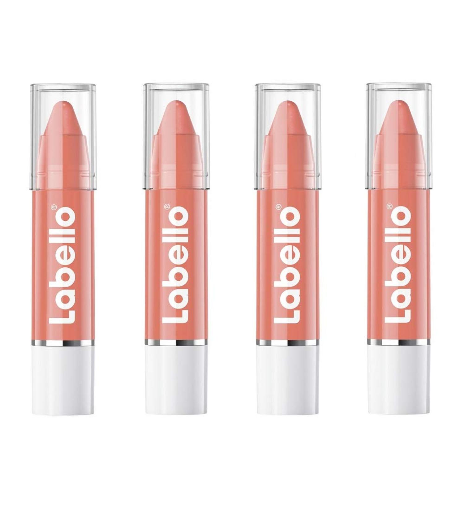 Beiersdorf LABELLO Crayon Nude Moisturizing lipstick 4 pieces lip balm with natural oils moisturizing caring - Buy Online on GoSupps.com