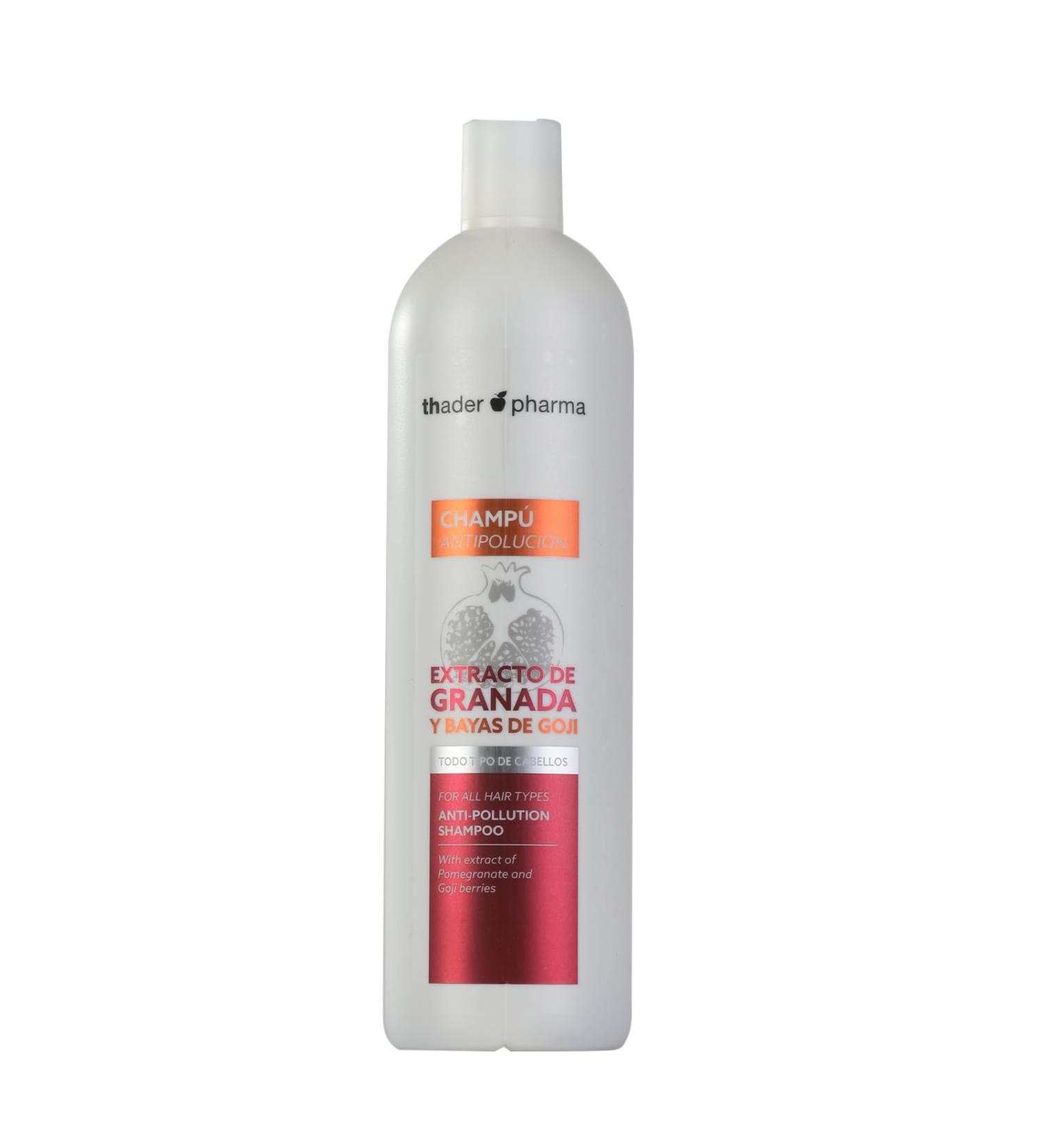 Thader Pharma Shampooing l'Extrait de Grenade et Baies de Goji id al pour tous les types de cheveux 1000 ml