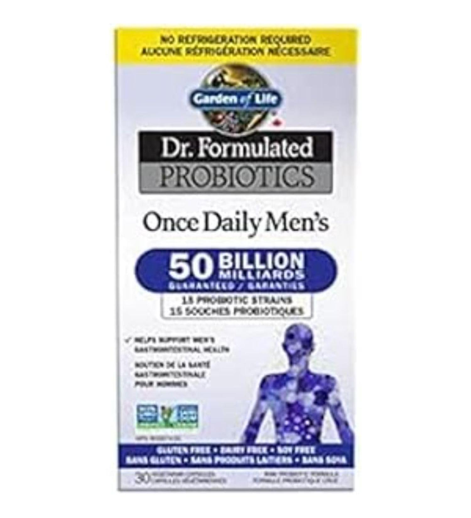 Garden of Life Men's Once Daily 50B Probiotic - 30 Vegetarian Capsules - Buy Online on GoSupps.com