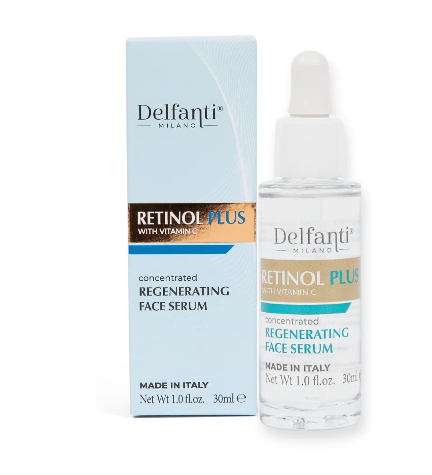 Delfanti Milano Retinol Plus with Vitamin C - Regenerating Face Serum | Made in Italy - International Shipping Available - Buy Online on GoSupps.com
