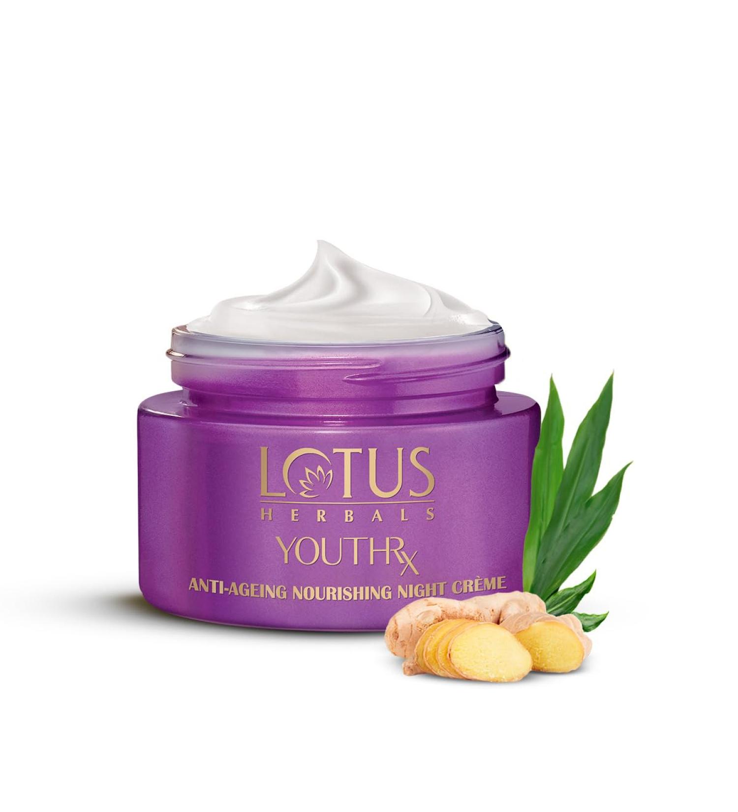 Lotus Herbals Youth Gineplex Anti-Ageing Night Cream 50 gm - Nourishing Formula for Youthful Skin | Shop Internationally - Buy Online on GoSupps.com