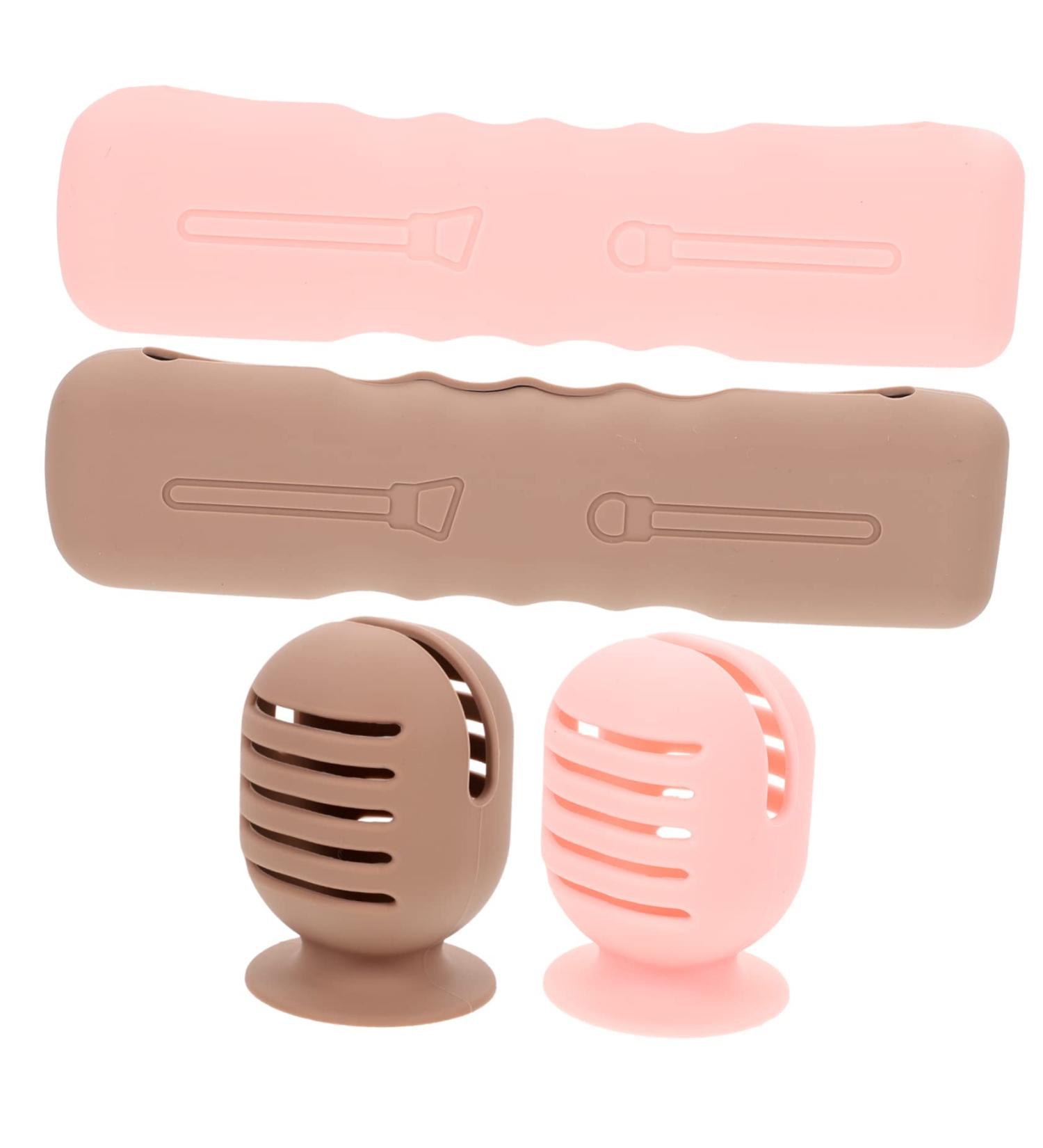 FRCOLOR Silicone Makeup Applicator Travel Bag - 4pcs Beauty Sponge Holder & Organizer - Assorted Colors - 21x5.2CM - Buy Online on GoSupps.com