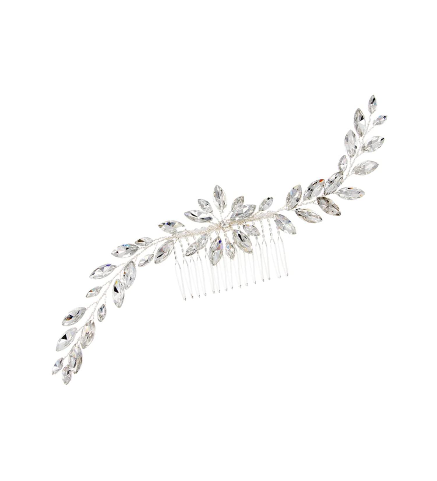 DOITOOL Crystal Hair Comb Bridal Wedding Headpiece Leaf Hair Pin Rhinestone Headpiece Jewelry Hair Comb Rhinestone Hair Clip Rhinestone Barrettes Tiara Bride Manual Hair Piece - Buy Online on GoSupps.com