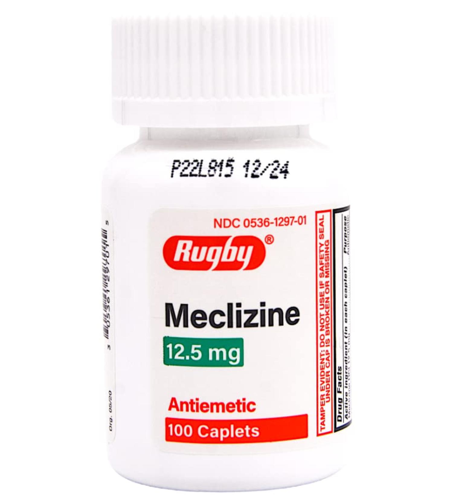 Rugby Meclizine 12.5mg Antiemetic 100CT - Fast Relief from Nausea - Pack of 1 - Buy Online on GoSupps.com